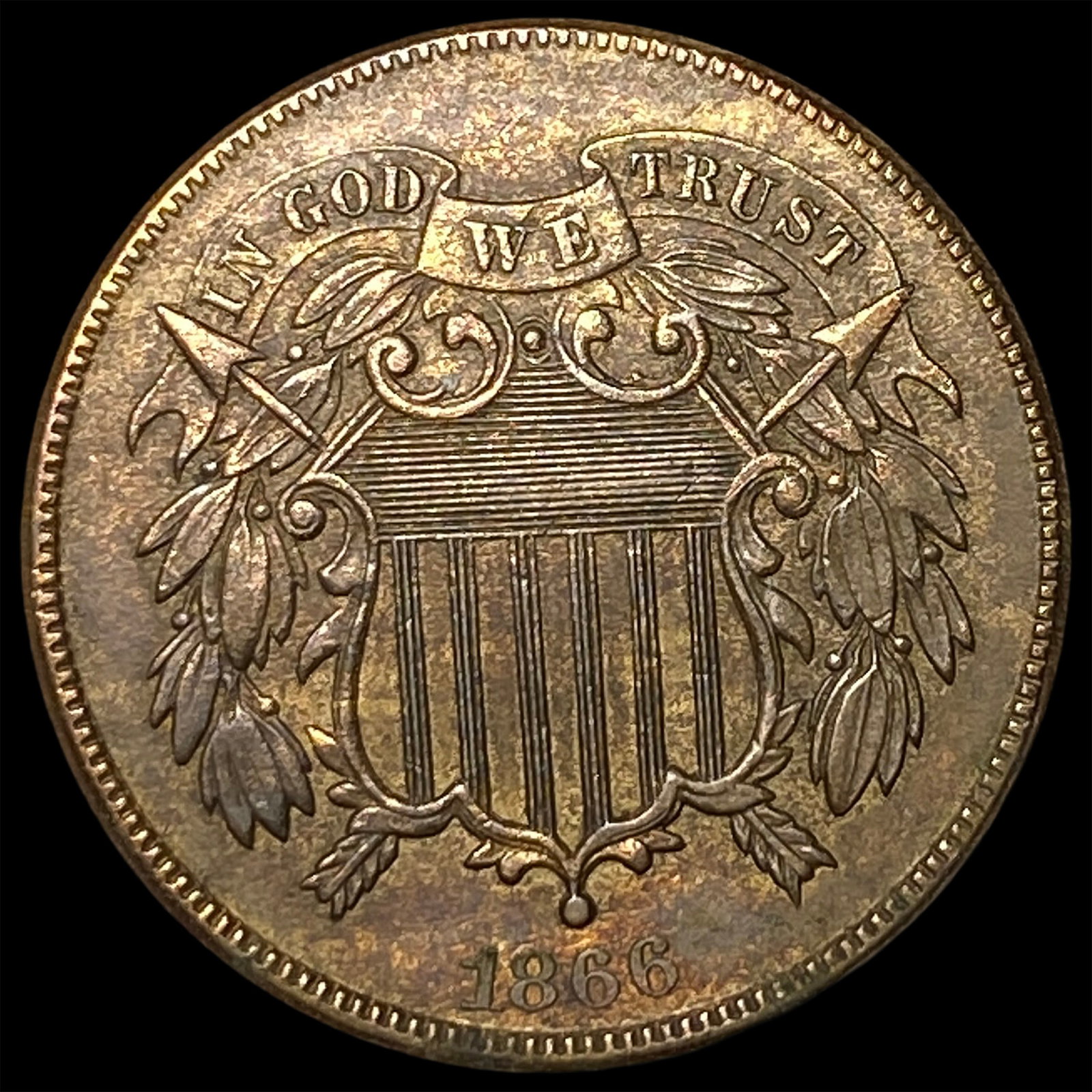1866 Two-Cent Piece CLOSELY UNCIRCULATED (1 of 2)