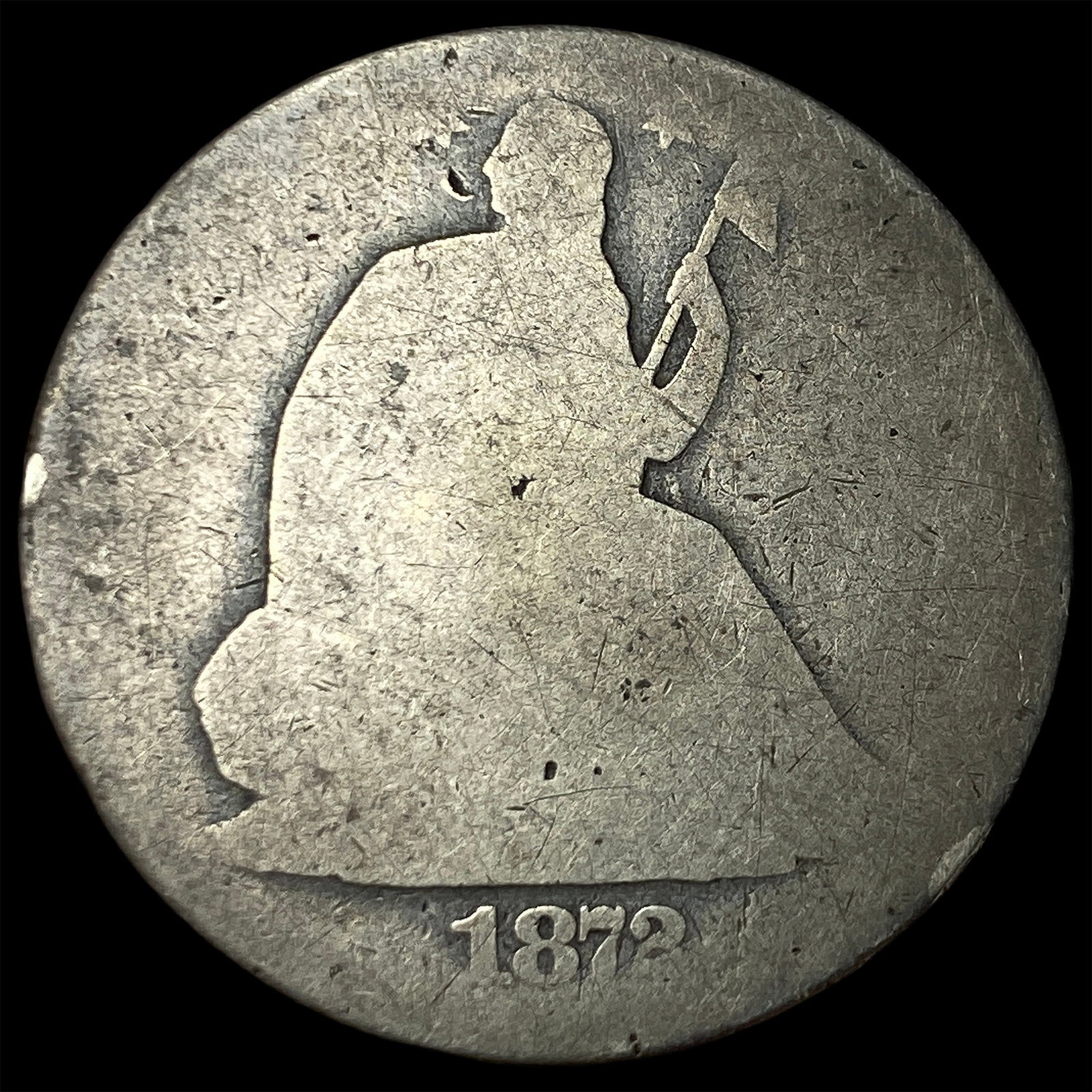 1872-CC Silver Seated Liberty Half Dollar NICELY CIRCULATED (1 of 2)