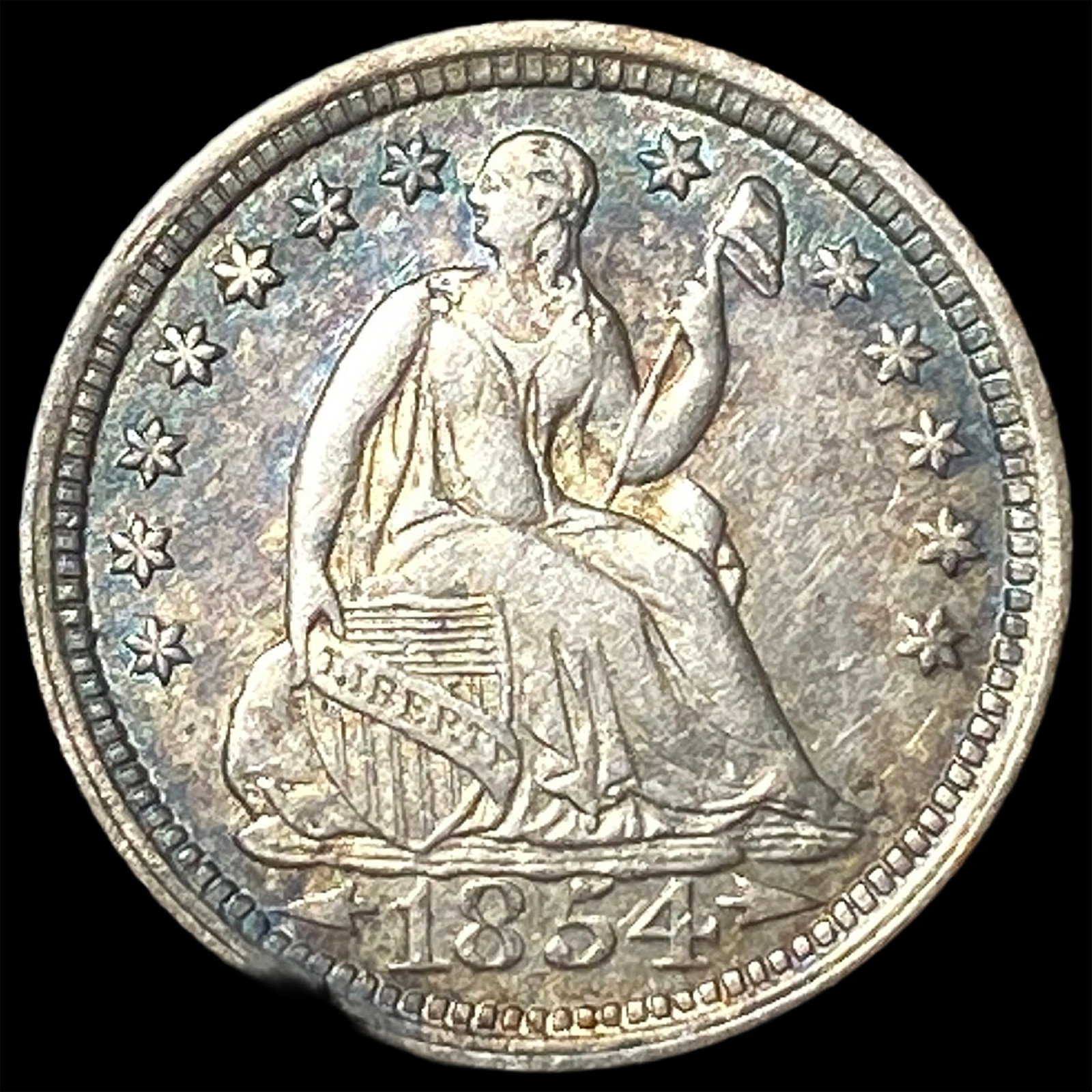 1854 Silver Half Dime CLOSELY UNCIRCULATED: 1854 Silver Half Dime CLOSELY UNCIRCULATED