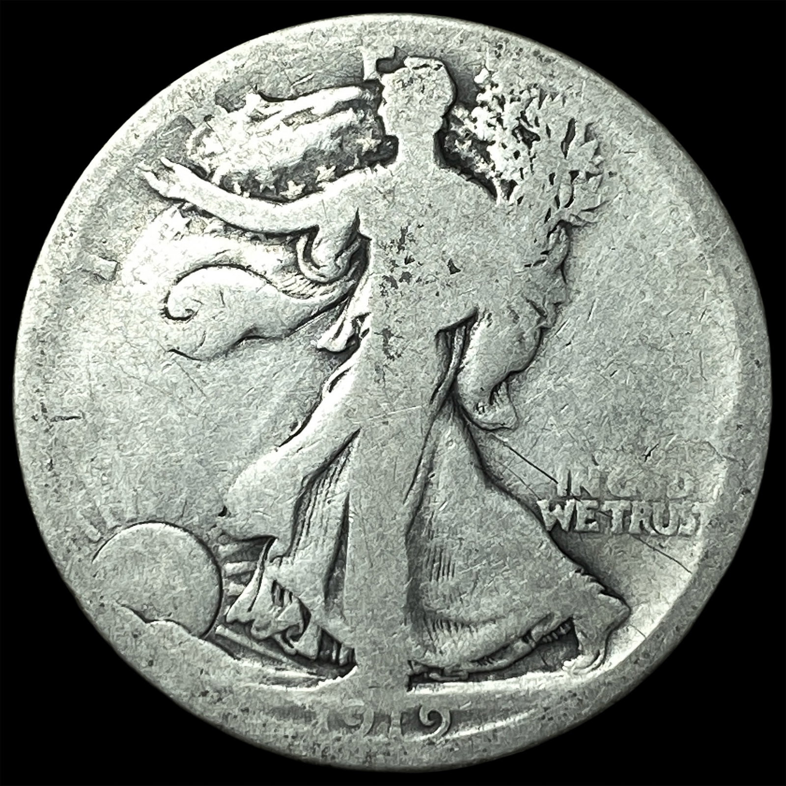 1919-D Walking Liberty Half Dollar LIGHTLY CIRCULATED: 1919-D Walking Liberty Half Dollar LIGHTLY CIRCULATED