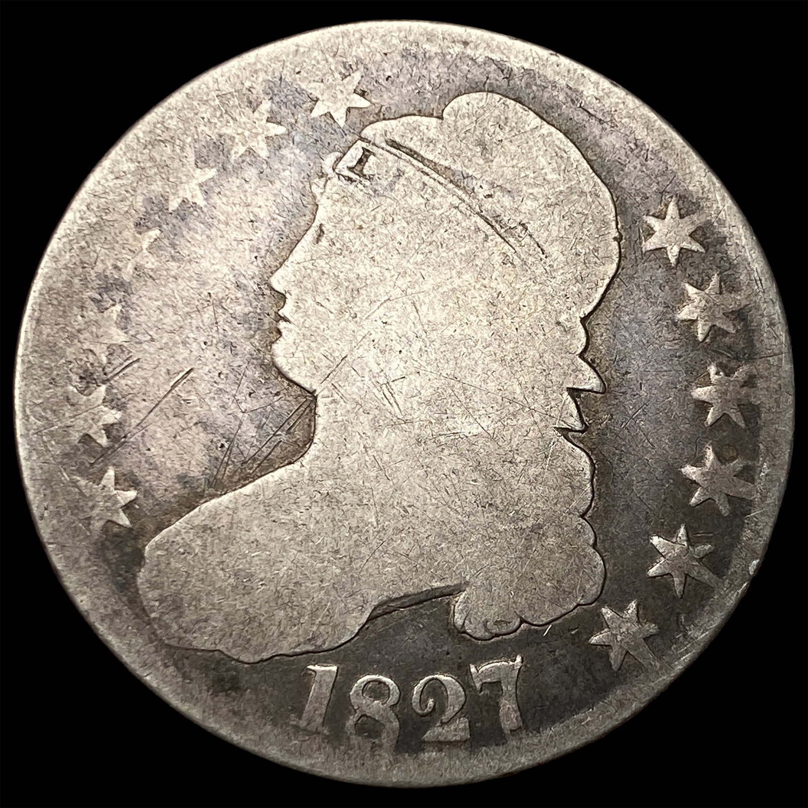 1827 Capped Bust Half Dollar NICELY CIRCULATED: 1827 Capped Bust Half Dollar NICELY CIRCULATED