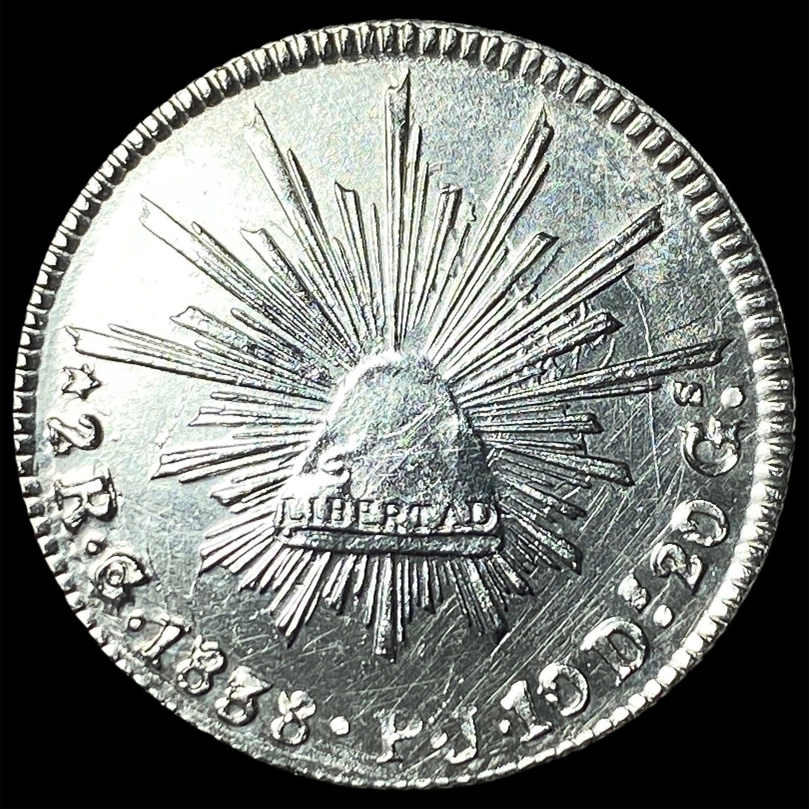 1838 Mexico Silver 2 Reales UNCIRCULATED (1 of 2)