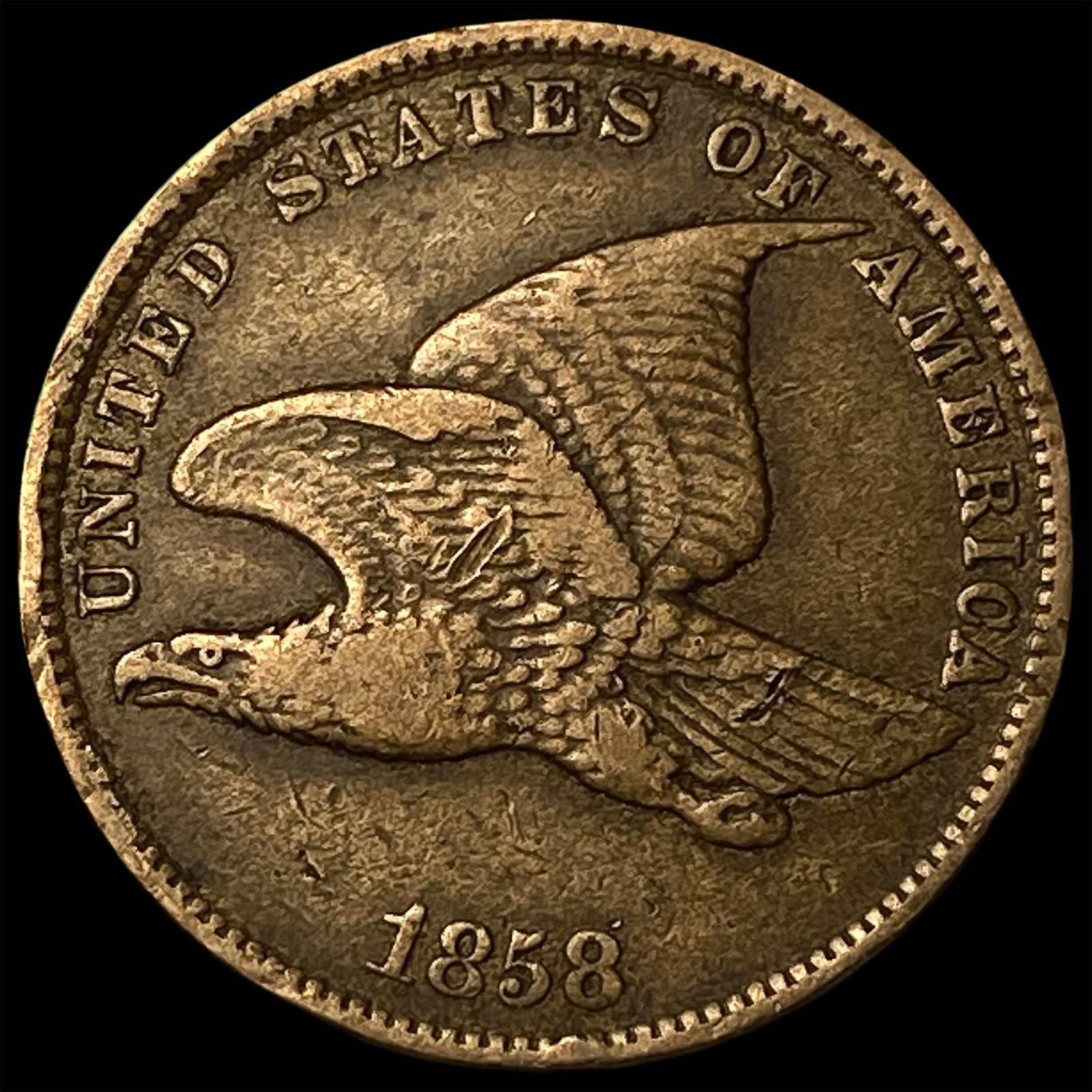 1858 Flying Eagle Cent NEARLY UNCIRCULATED: 1858 Flying Eagle Cent NEARLY UNCIRCULATED