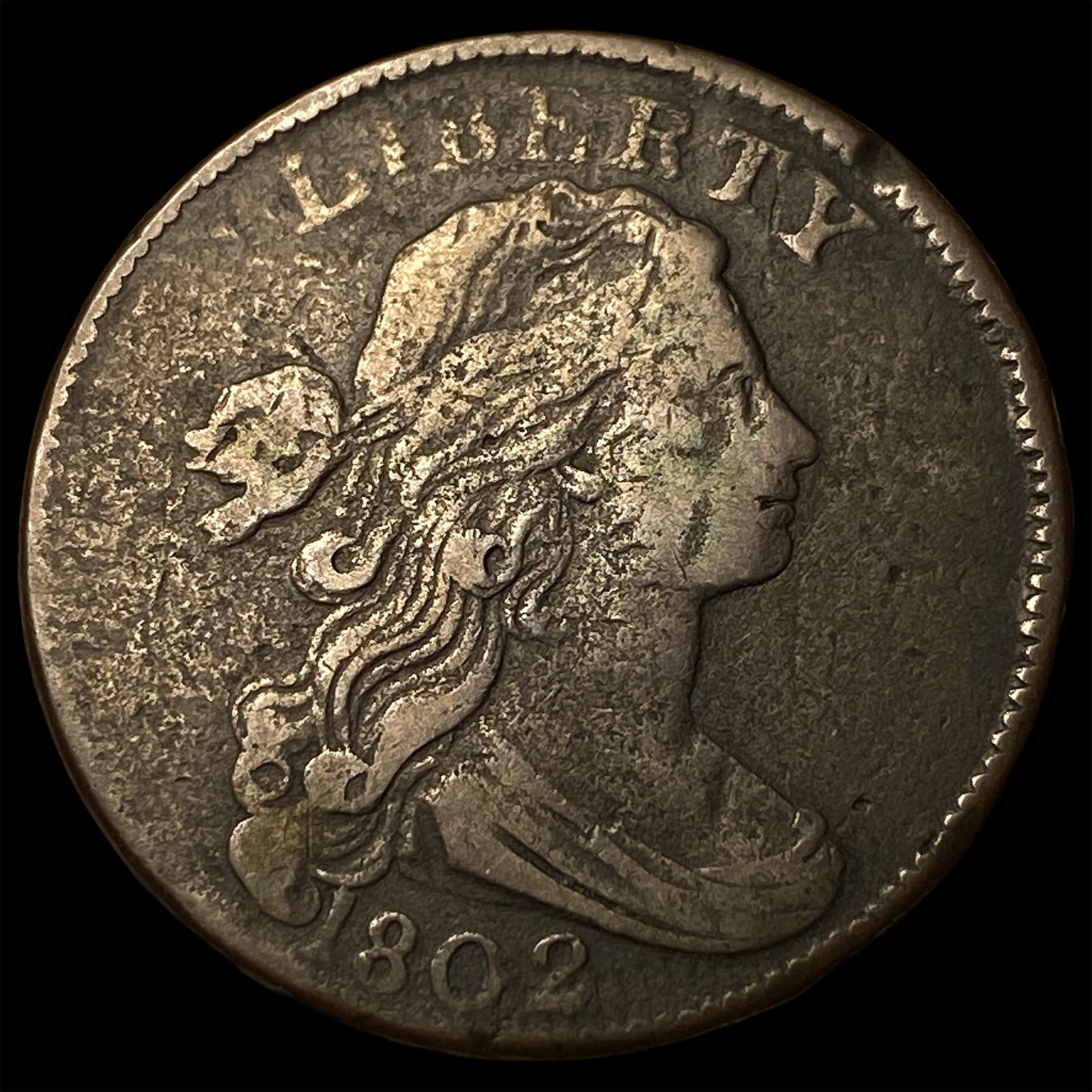 1802 Draped Bust Large Cent LIGHTLY CIRCULATED (1 of 2)