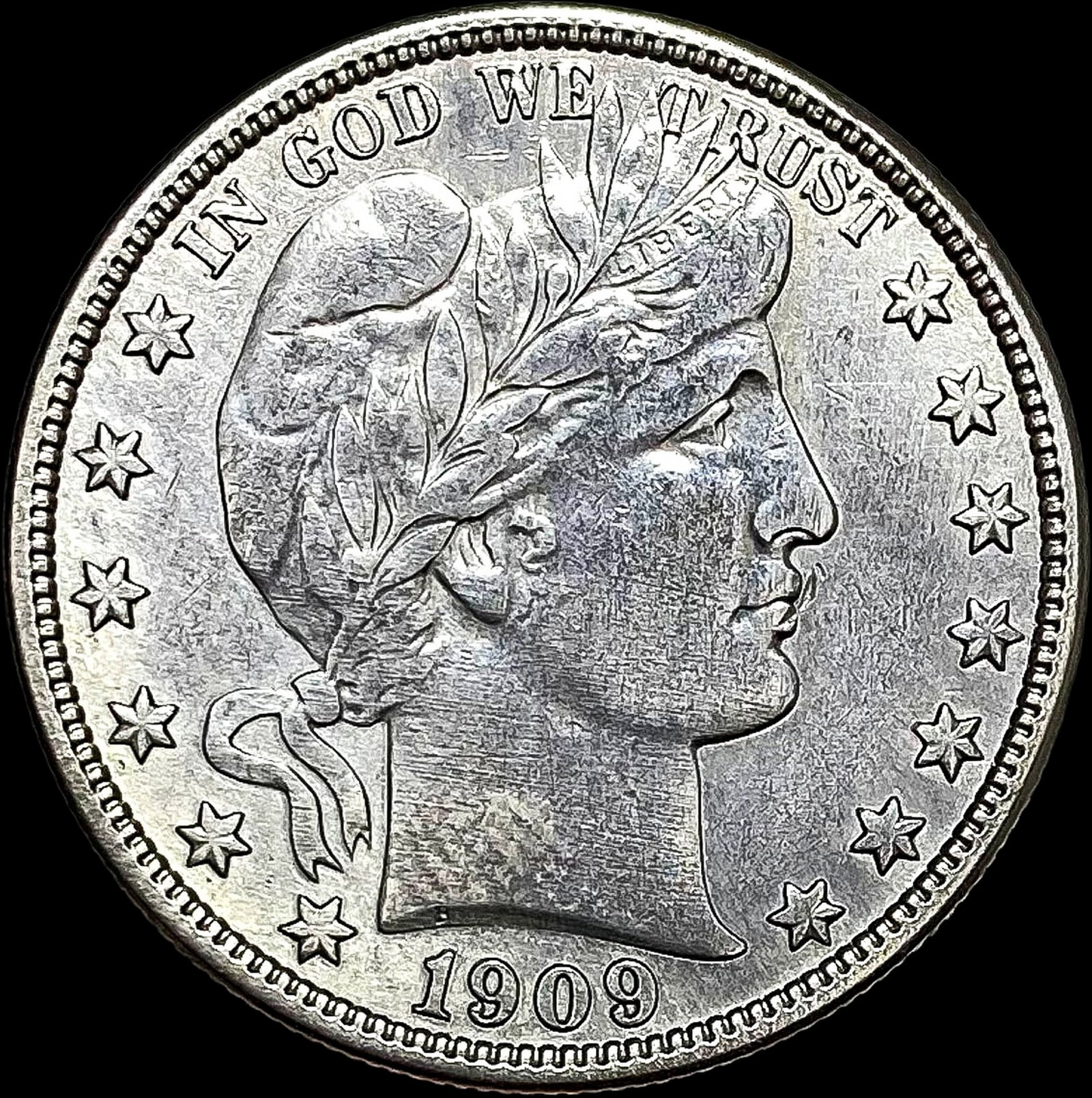 1909 Silver Barber Half Dollar HIGH GRADE: 1909 Silver Barber Half Dollar HIGH GRADE