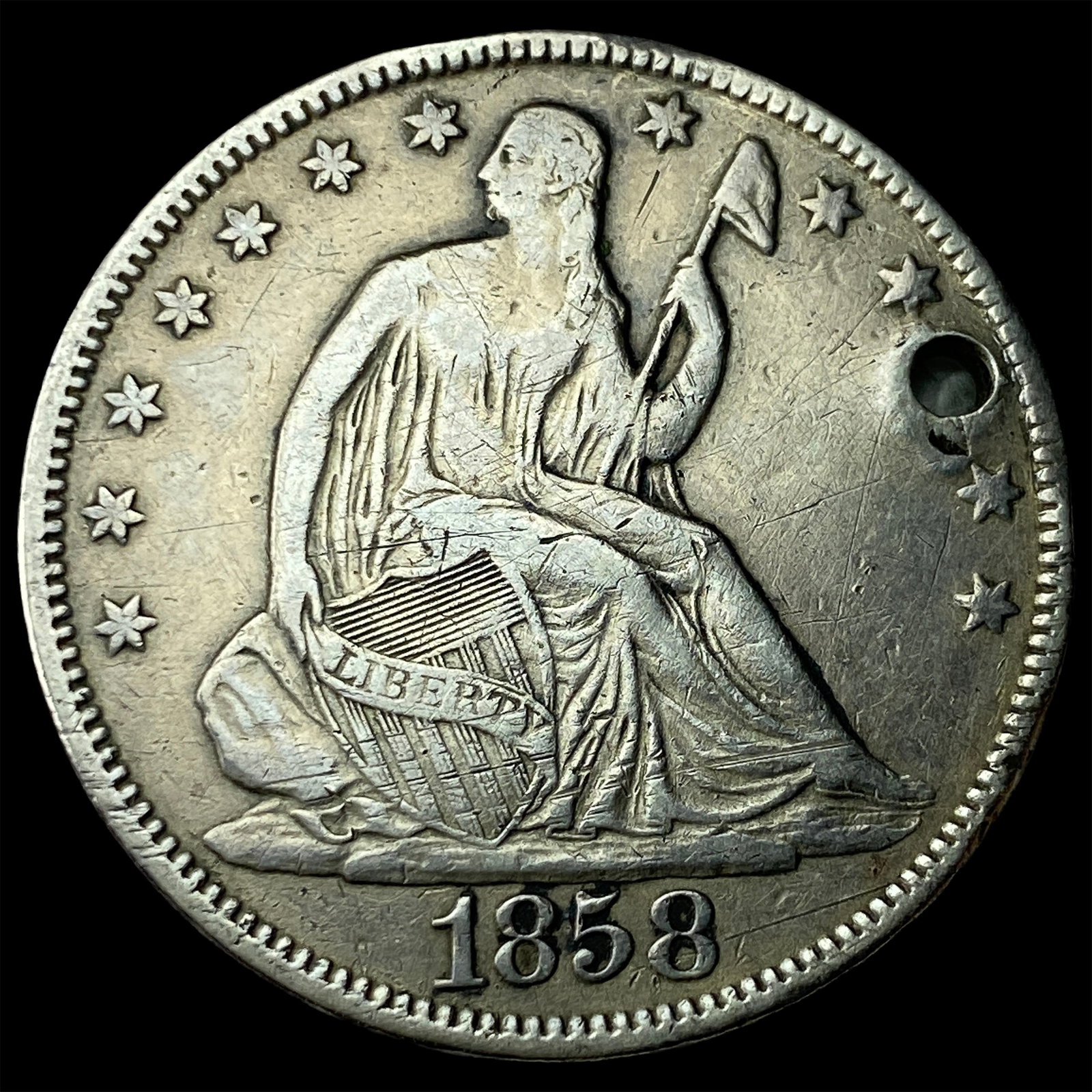 1858 Seated Liberty Half Dollar HIGH GRADE: 1858 Seated Liberty Half Dollar HIGH GRADE