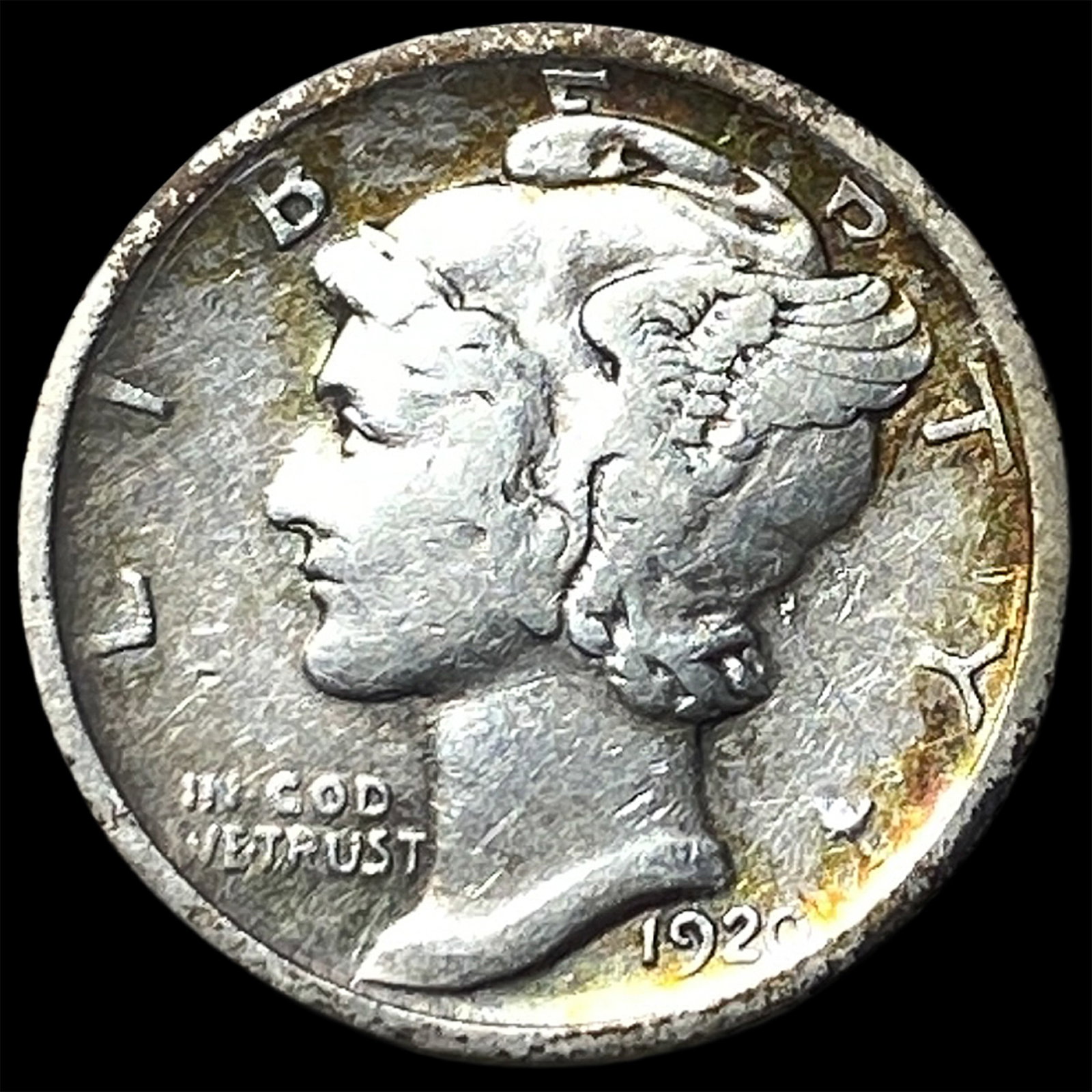 1920-S Silver Mercury Dime NEARLY UNCIRCULATED: 1920-S Silver Mercury Dime NEARLY UNCIRCULATED