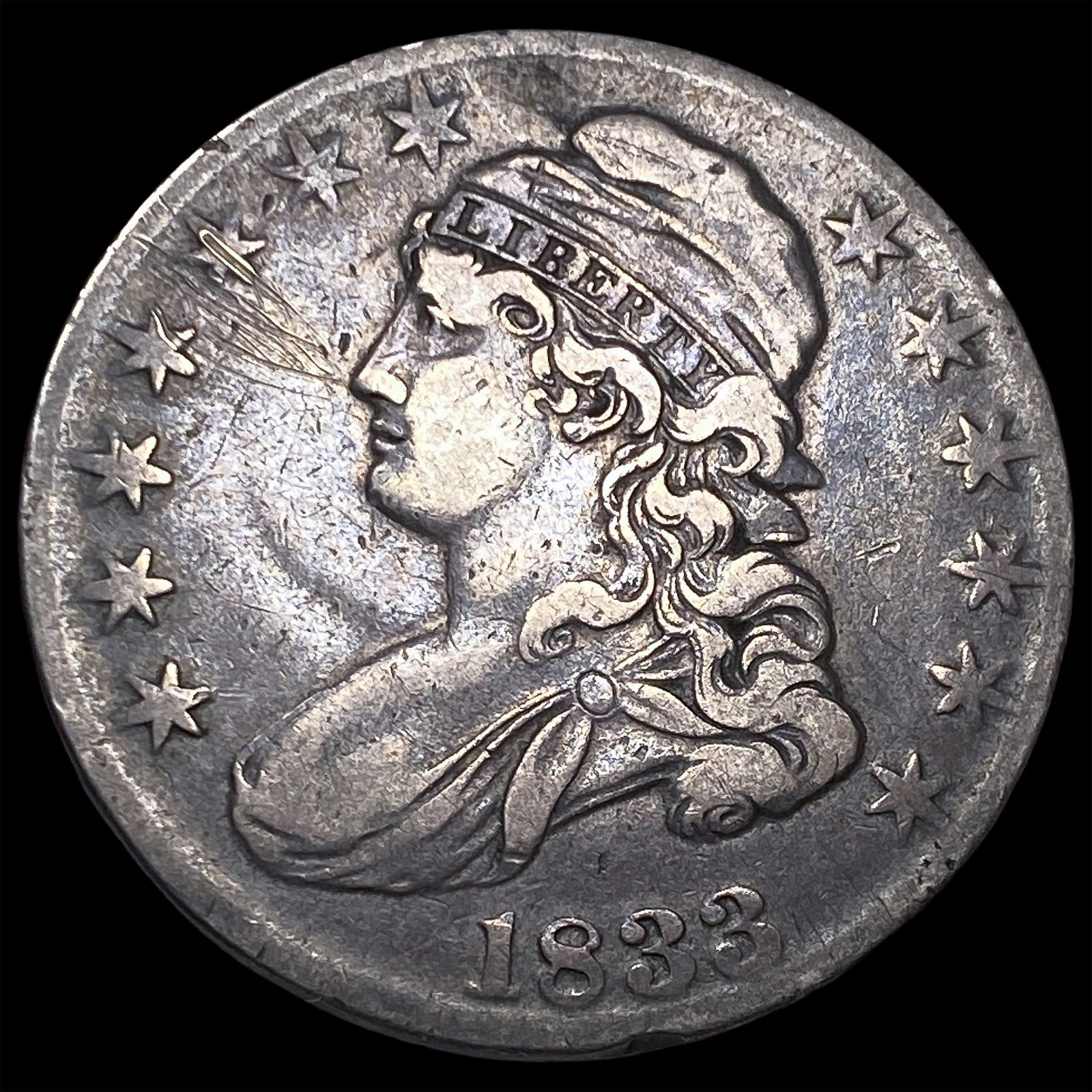 1833 Capped Bust Half Dollar LIGHTLY CIRCULATED (1 of 2)
