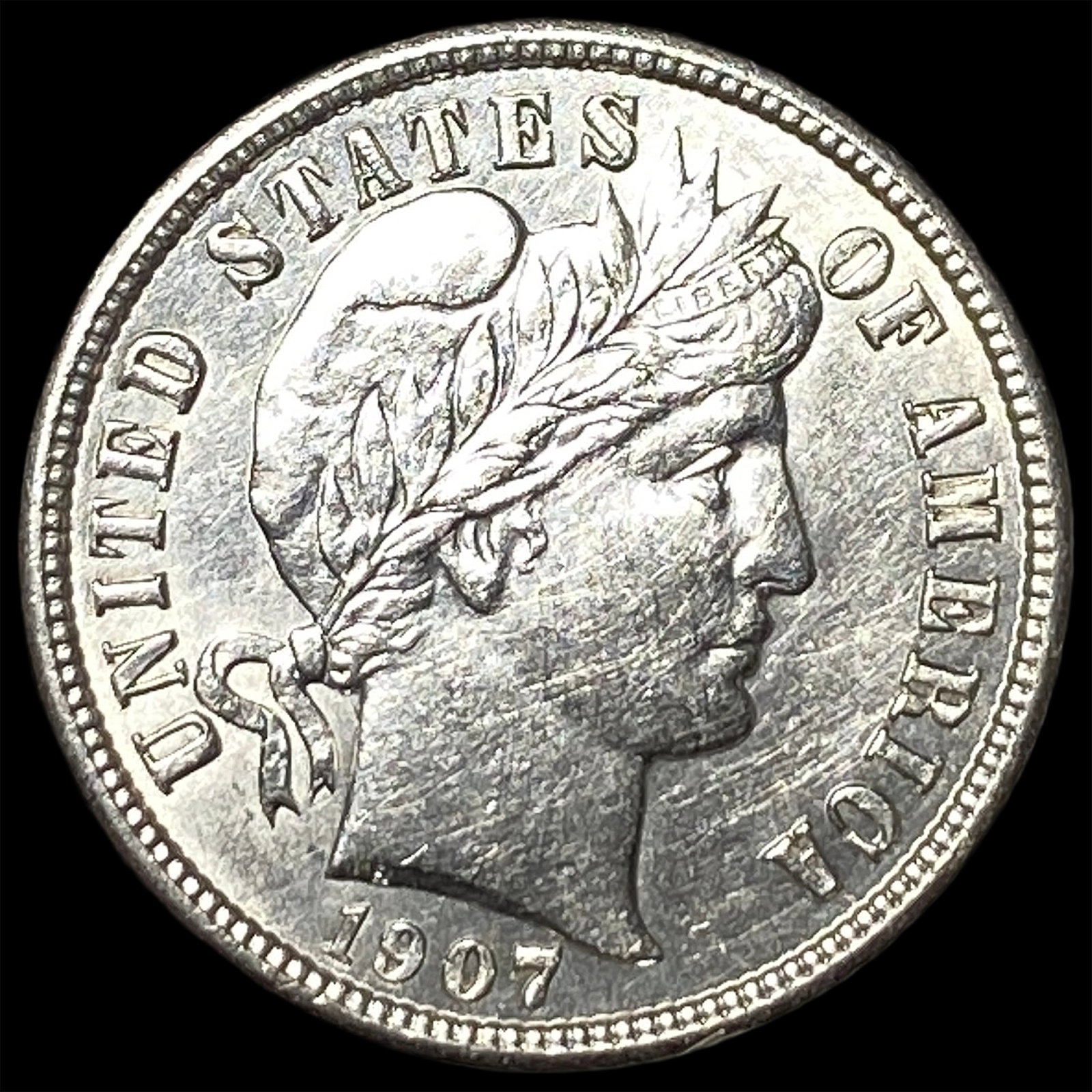 1907-S Silver Barber Dime UNCIRCULATED: 1907-S Silver Barber Dime UNCIRCULATED