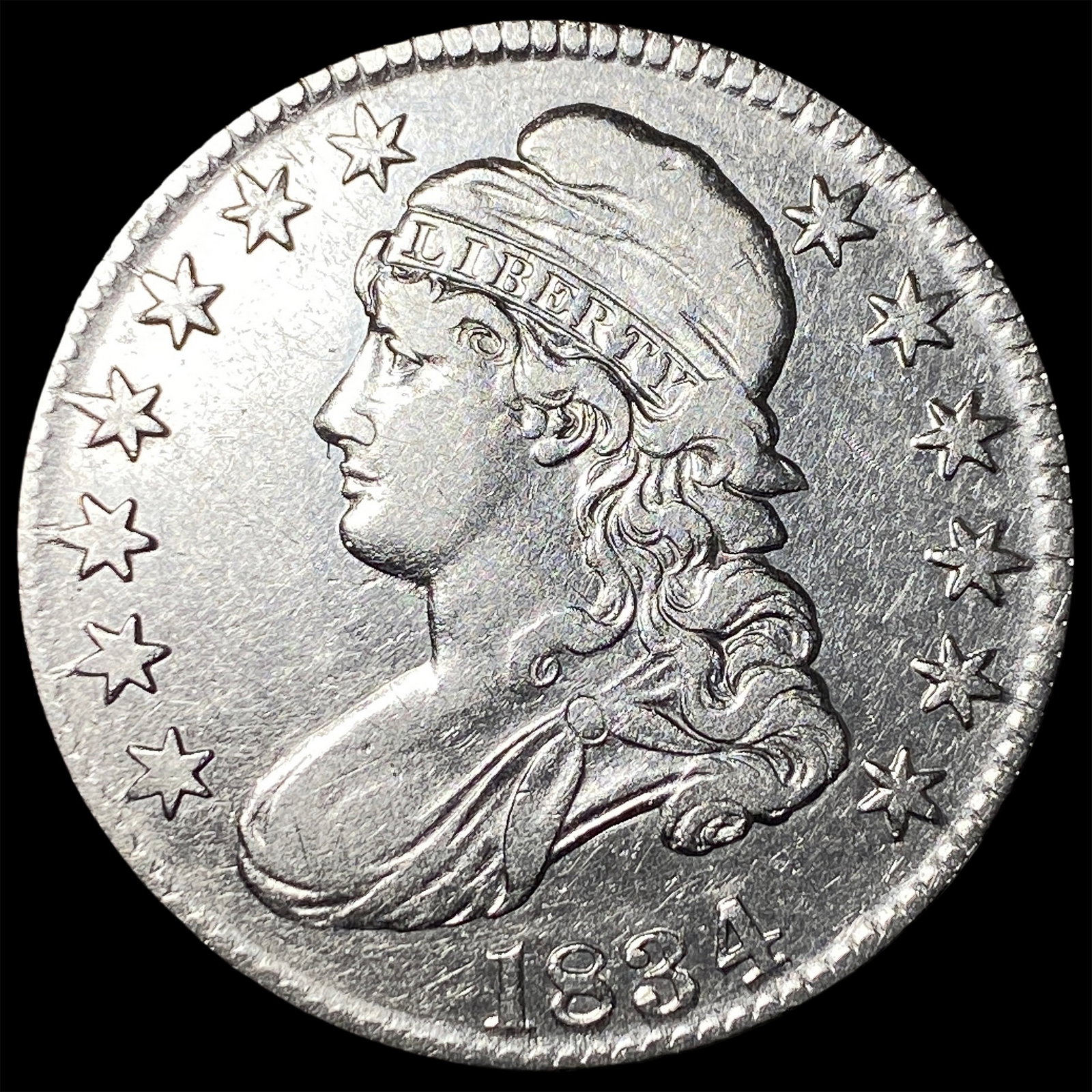 1834 Capped Bust Half Dollar CLOSELY UNCIRCULATED: 1834 Capped Bust Half Dollar CLOSELY UNCIRCULATED