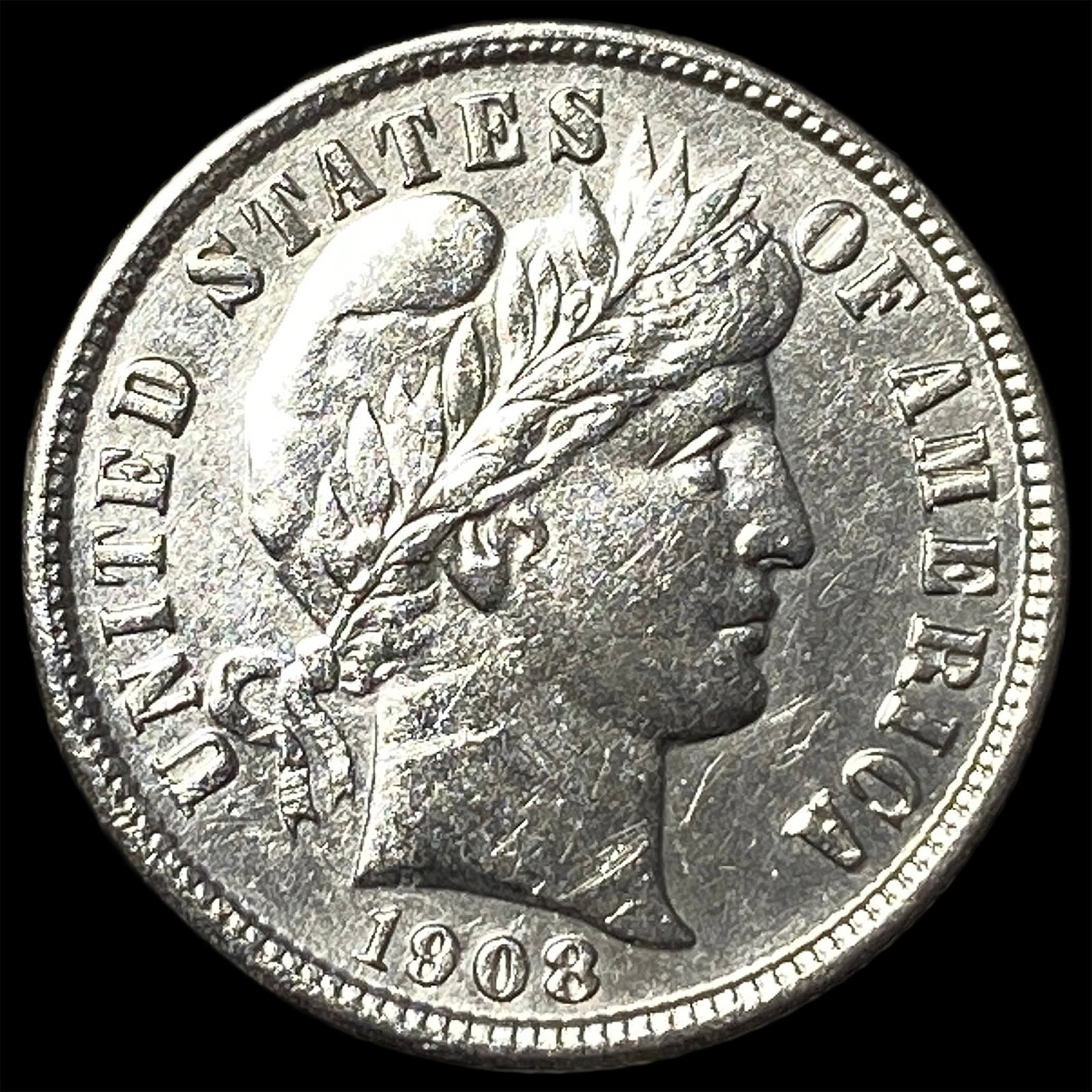 1908-S Silver Barber Dime UNCIRCULATED (1 of 2)