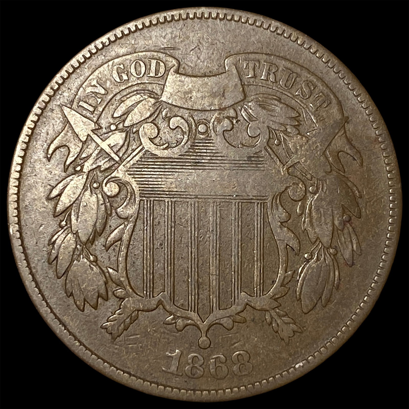 1868 Two-Cent Piece LIGHTLY CIRCULATED (1 of 2)