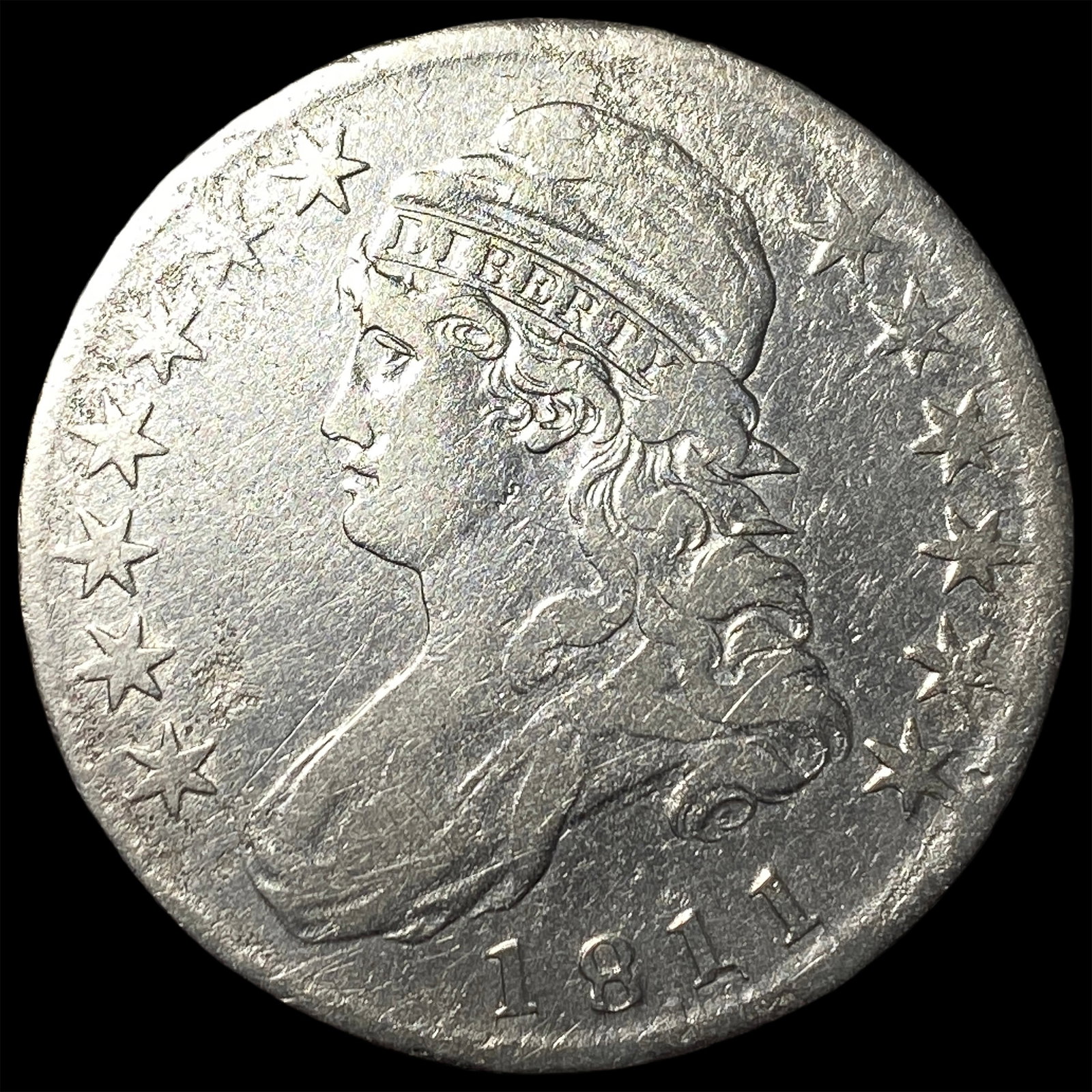 1811 Capped Bust Silver Half Dollar LIGHTLY CIRCULATED (1 of 2)
