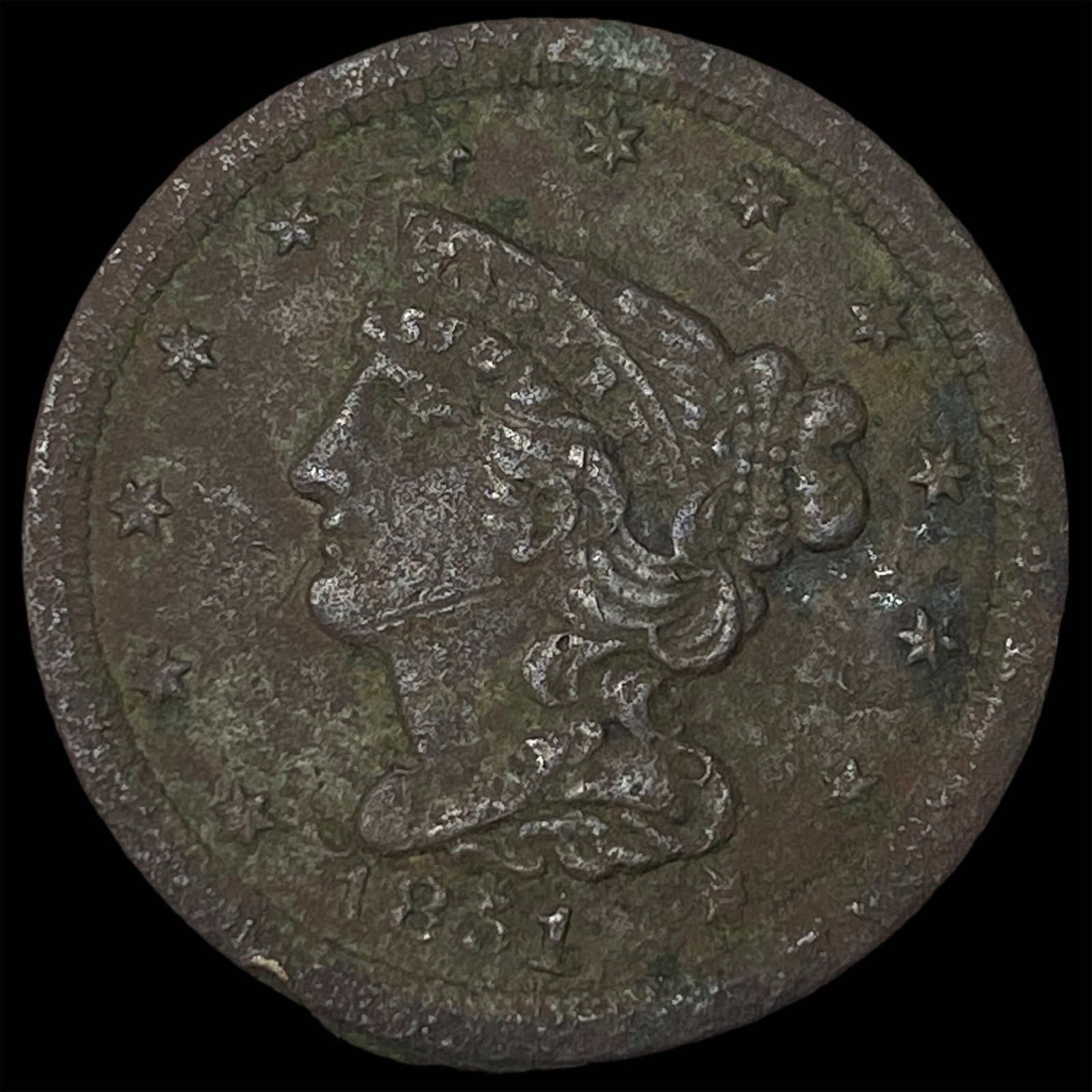 1851 Braided Hair Half Cent NEARLY UNCIRCULATED: 1851 Braided Hair Half Cent NEARLY UNCIRCULATED
