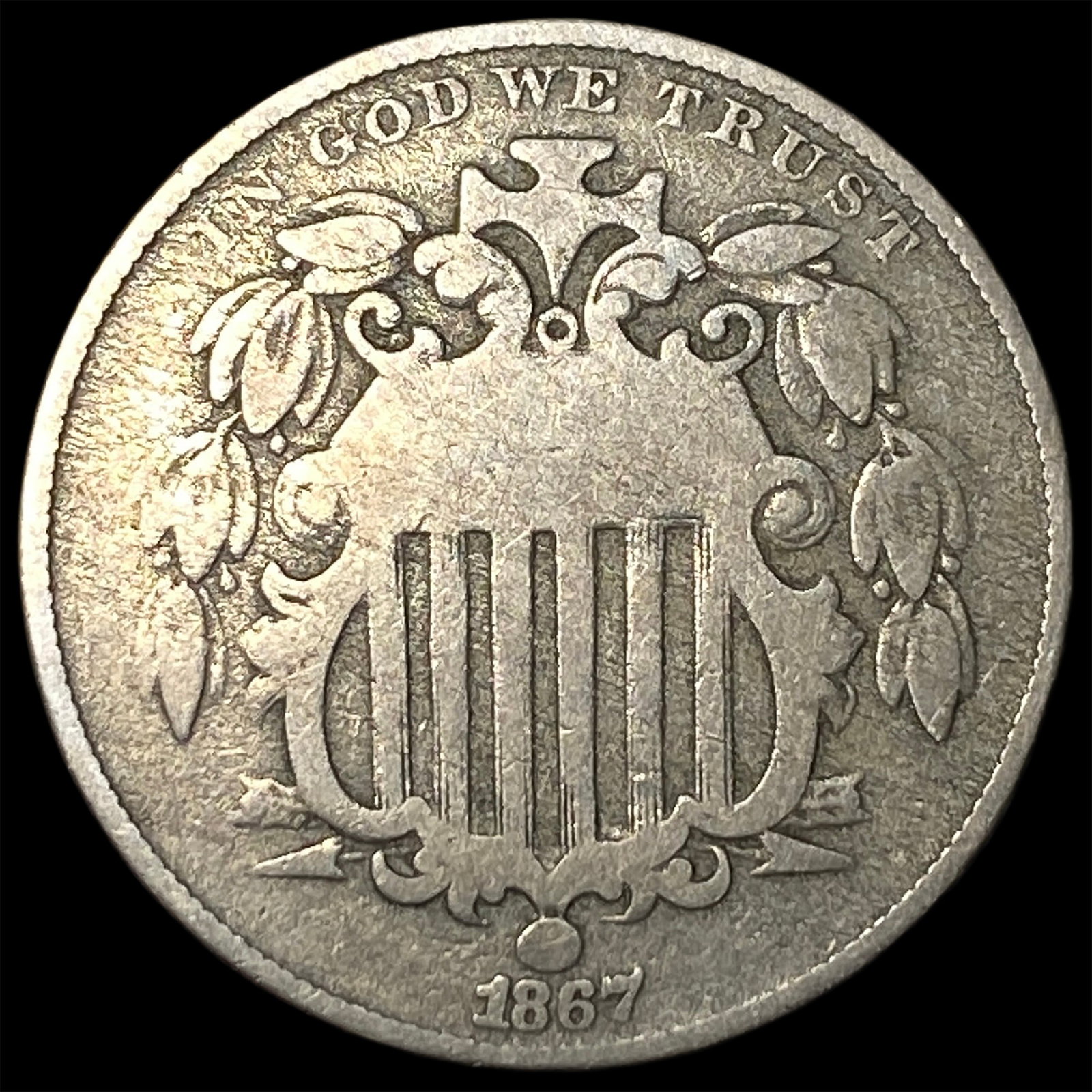 1867 Shield Nickel LIGHTLY CIRCULATED (1 of 2)