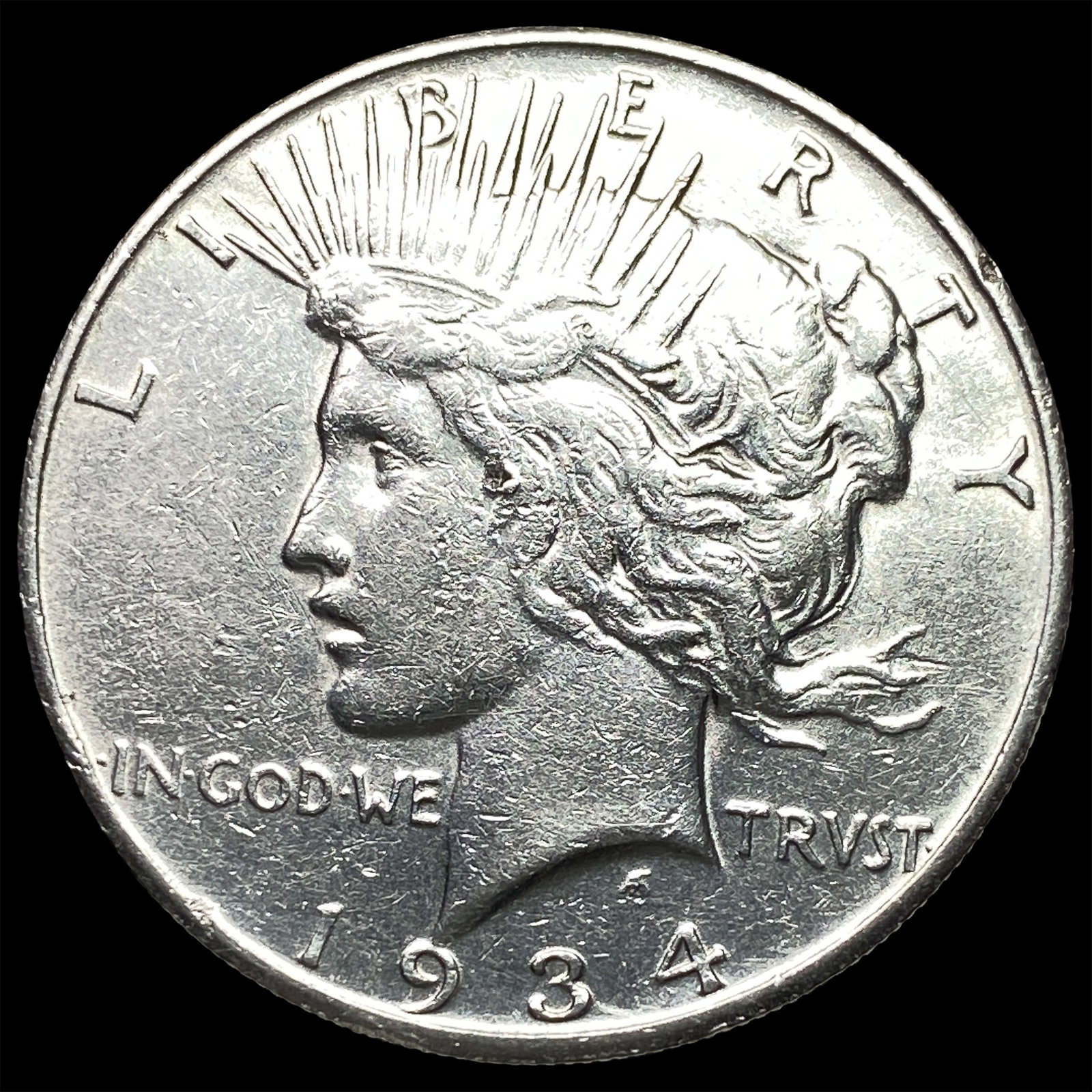 1934-S Silver Peace Dollar CLOSELY UNCIRCULATED: 1934-S Silver Peace Dollar CLOSELY UNCIRCULATED