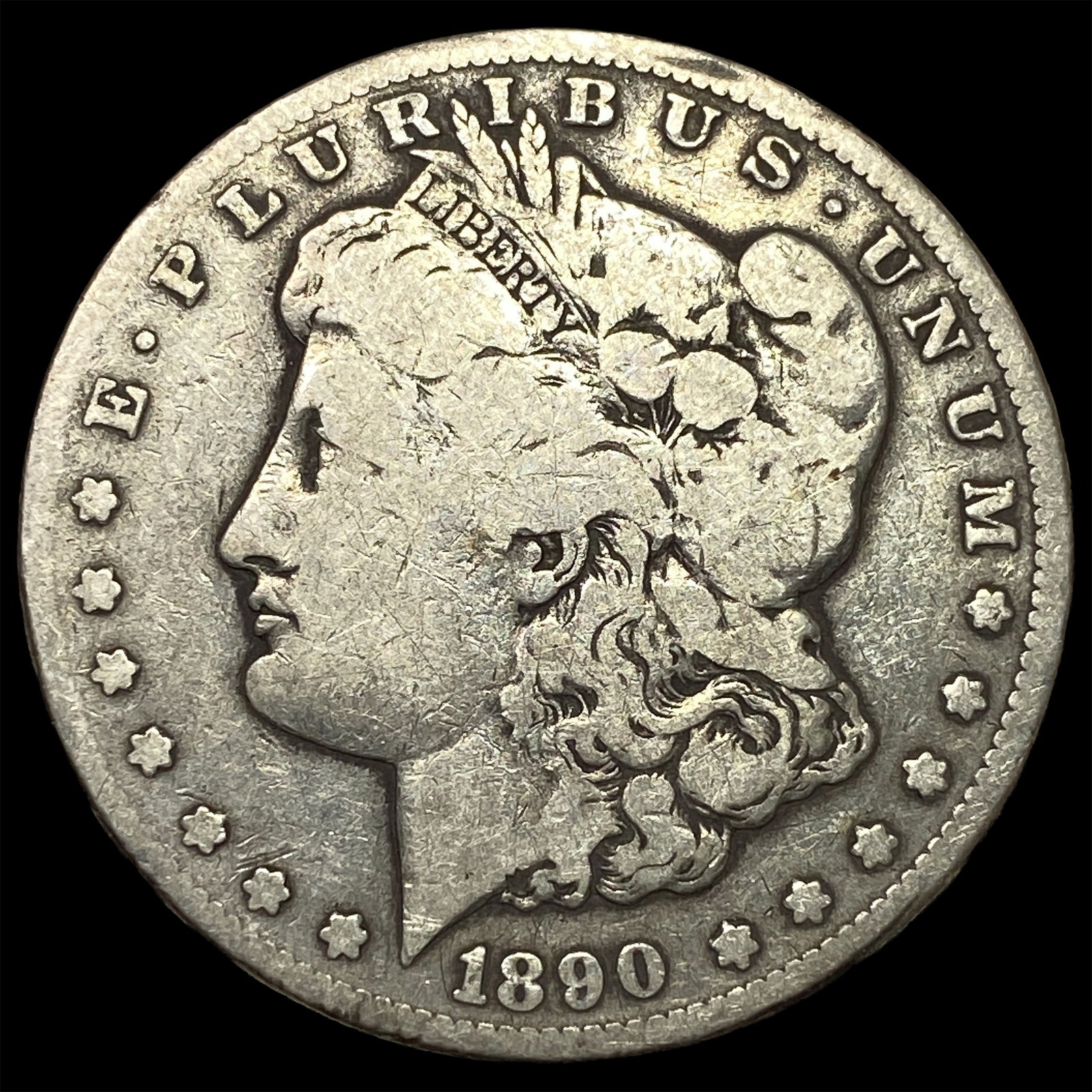 1890-CC Silver Morgan Dollar ABOUT UNCIRCULATED: 1890-CC Silver Morgan Dollar ABOUT UNCIRCULATED