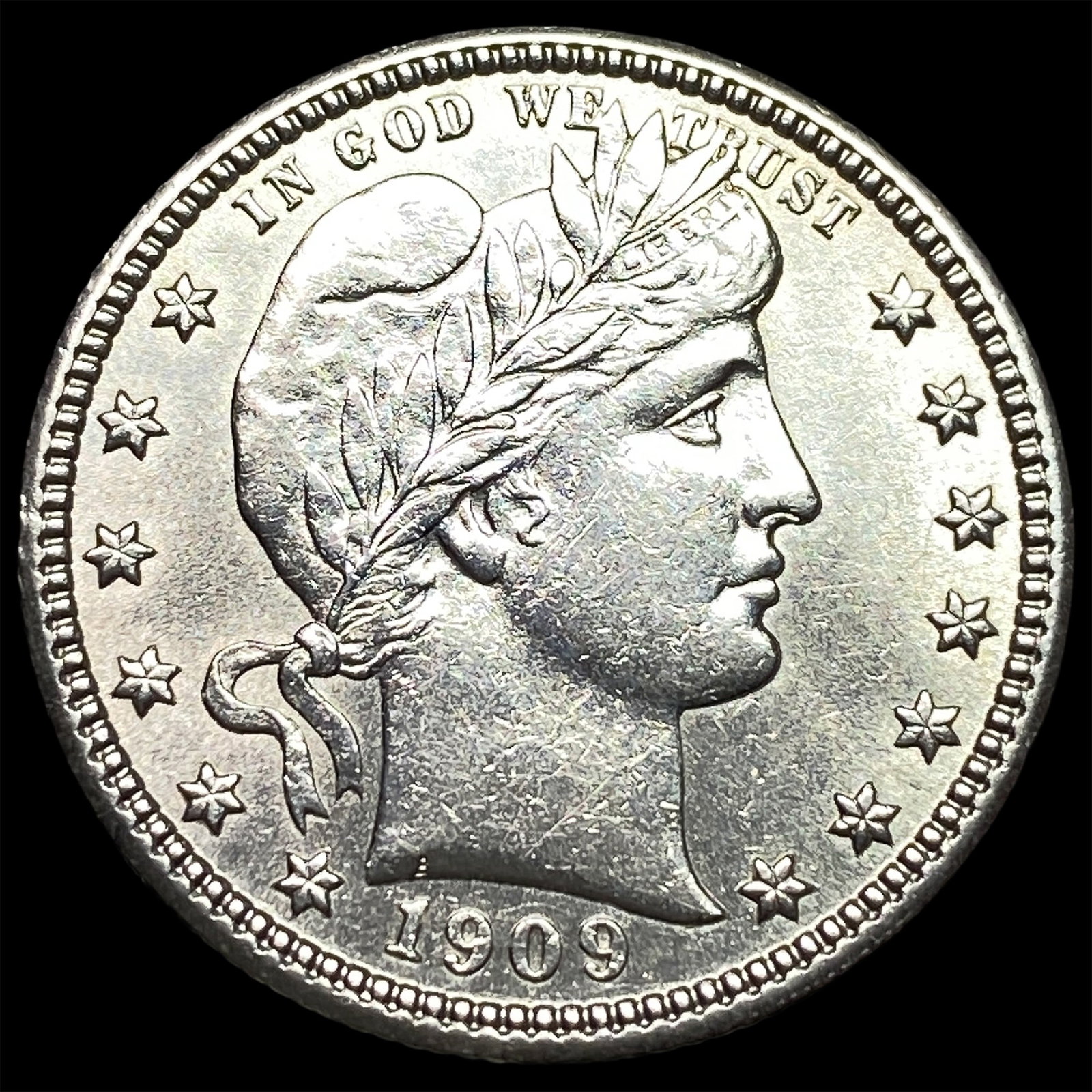 1909 Silver Barber Quarter UNCIRCULATED (1 of 2)
