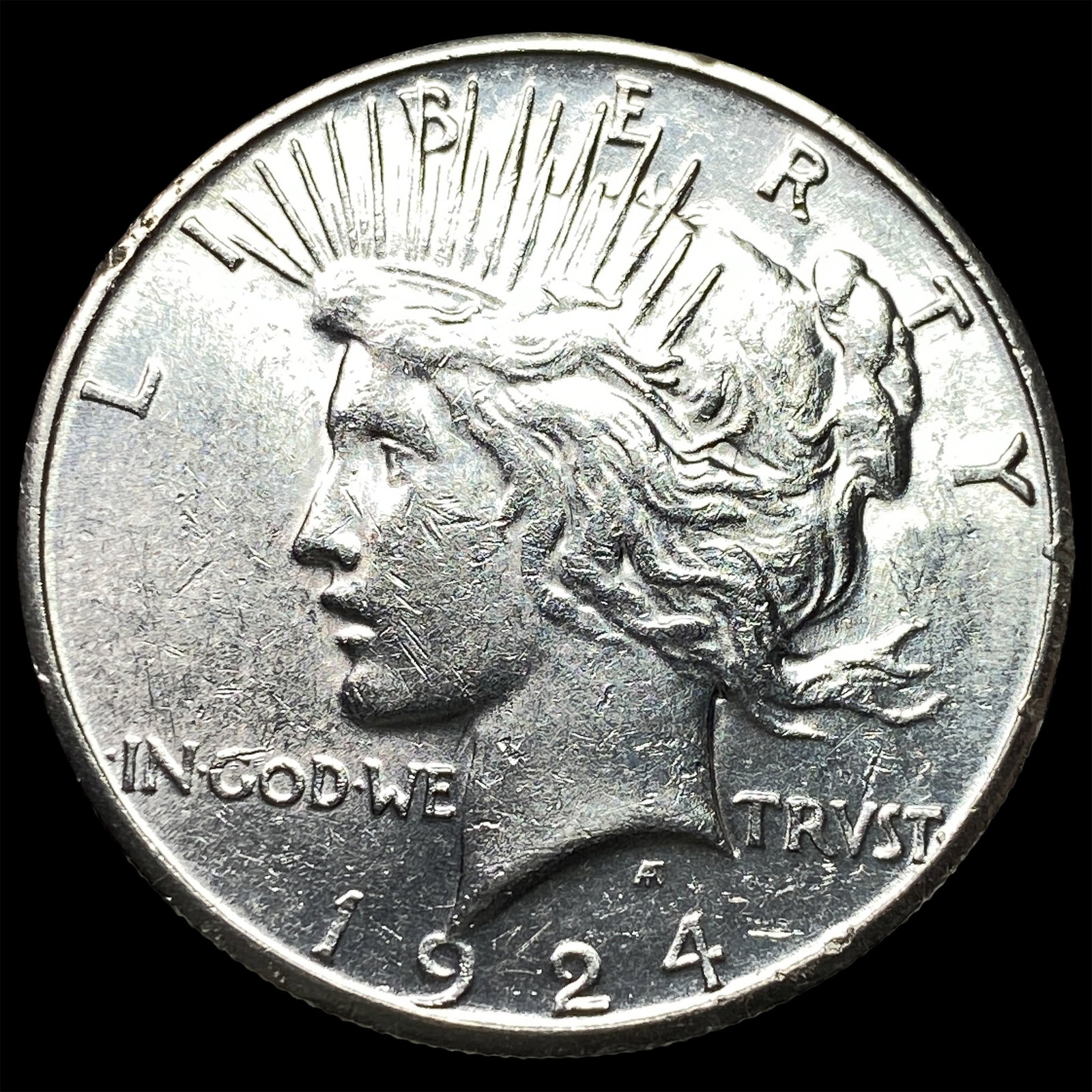 1924-S Peace Silver Dollar CHOICE AU: 1924-S Peace Silver Dollar CHOICE AU