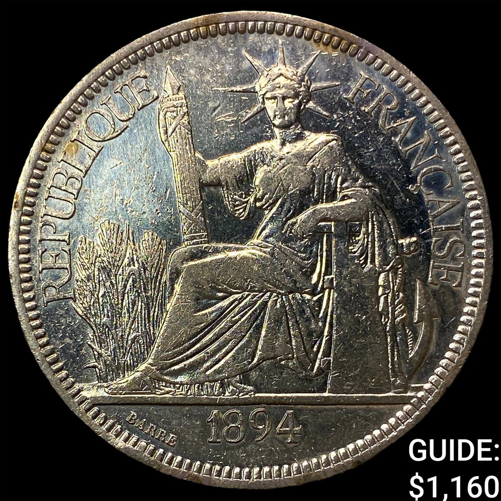 1894A French Indo-China Silver Piastre: 1894A French Indo-China Silver Piastre