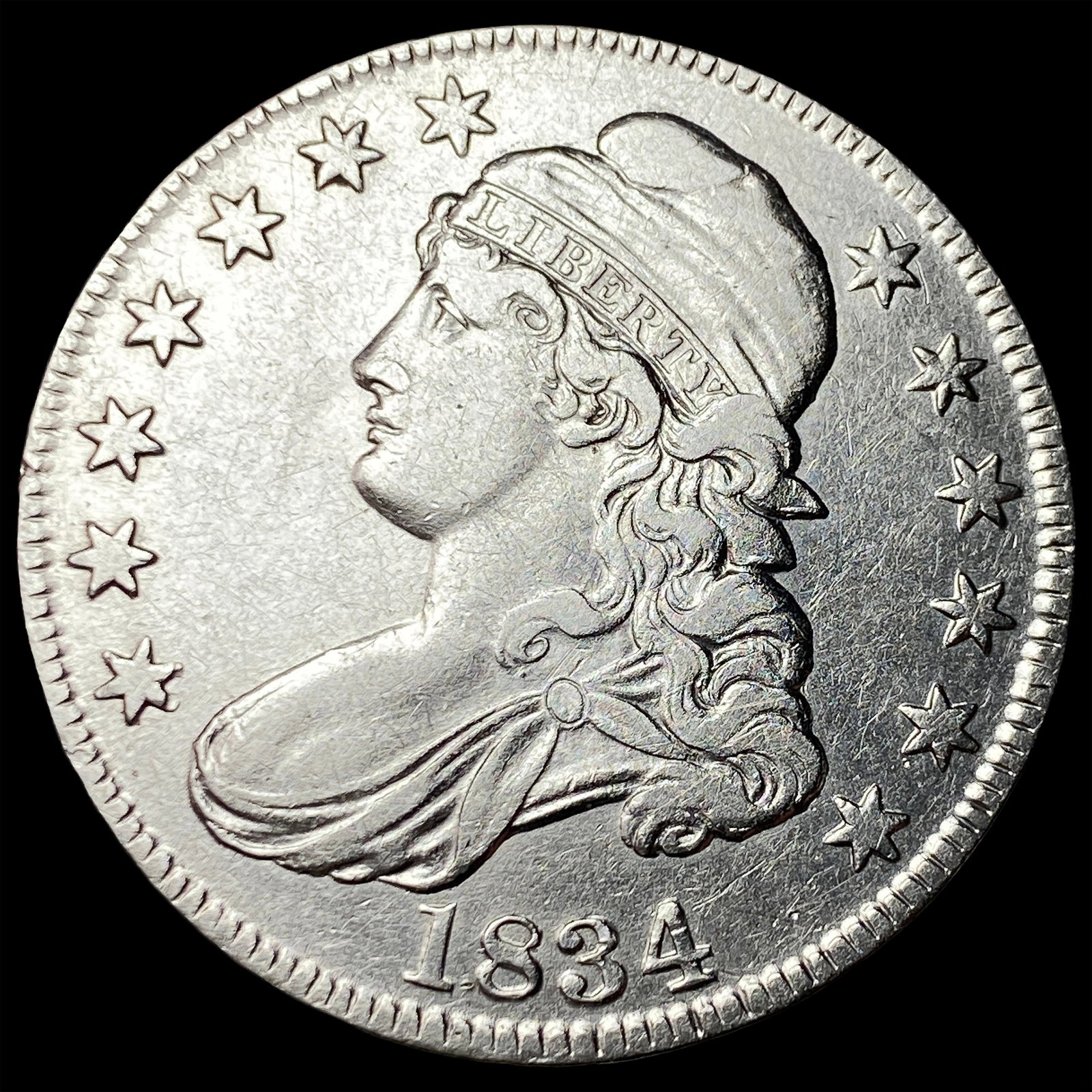 1834 Capped Bust Half Dollar CLOSELY UNCIRCULATED: 1834 Capped Bust Half Dollar CLOSELY UNCIRCULATED