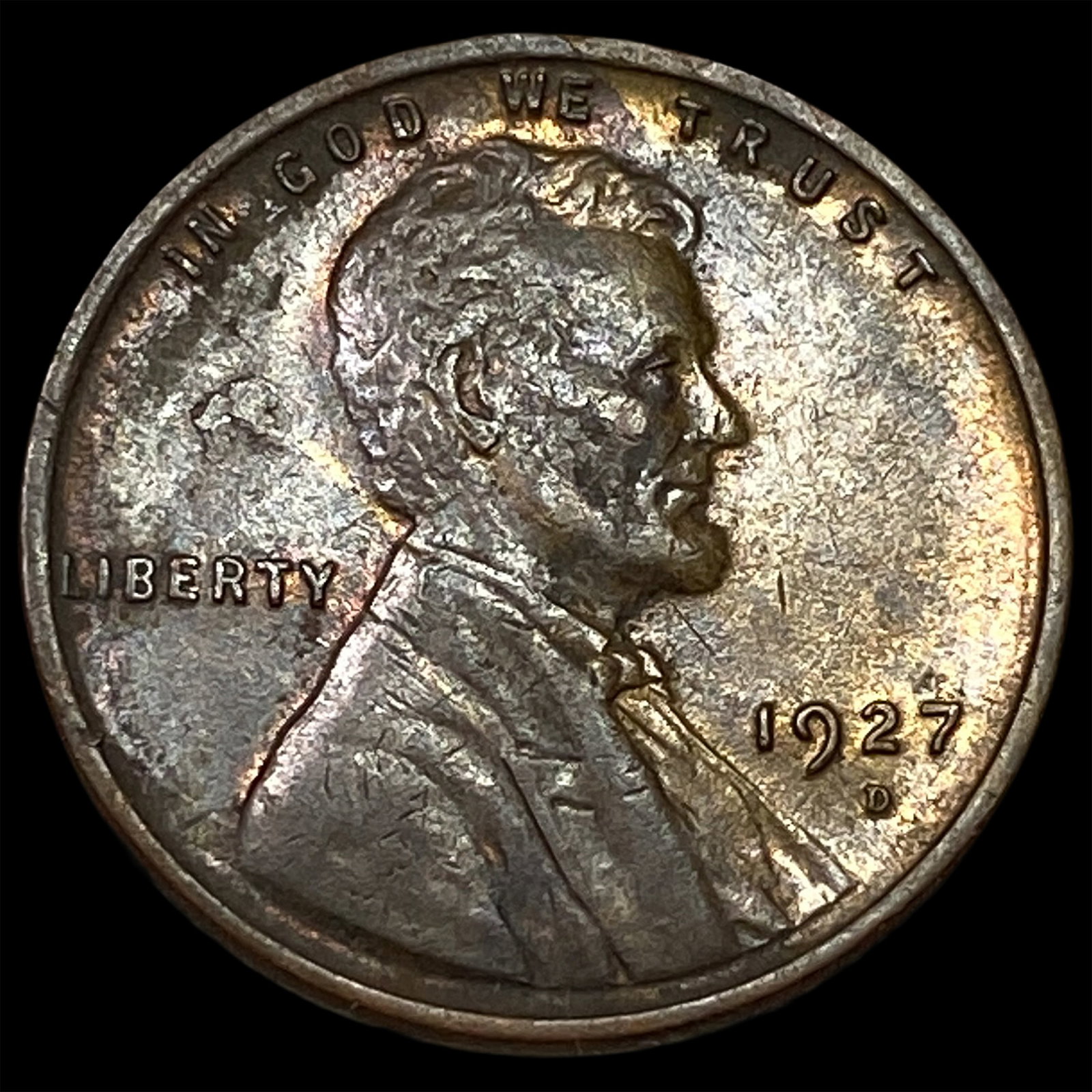 1927-D Lincoln Wheat Cent ABOUT UNCIRCULATED: 1927-D Lincoln Wheat Cent ABOUT UNCIRCULATED