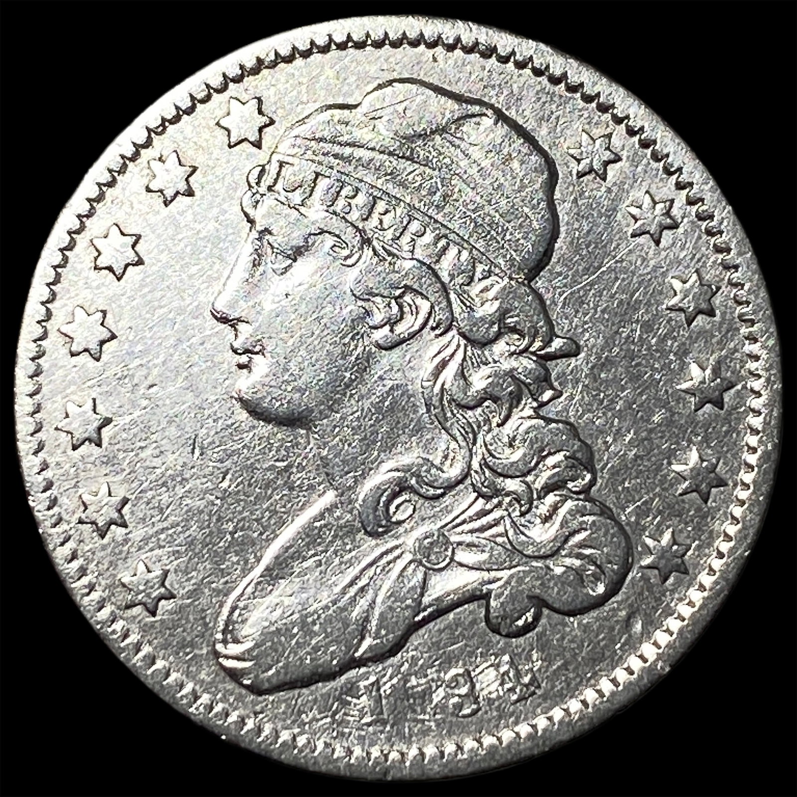 1834 Silver Capped Bust Quarter ABOUT UNCIRCULATED: 1834 Silver Capped Bust Quarter ABOUT UNCIRCULATED