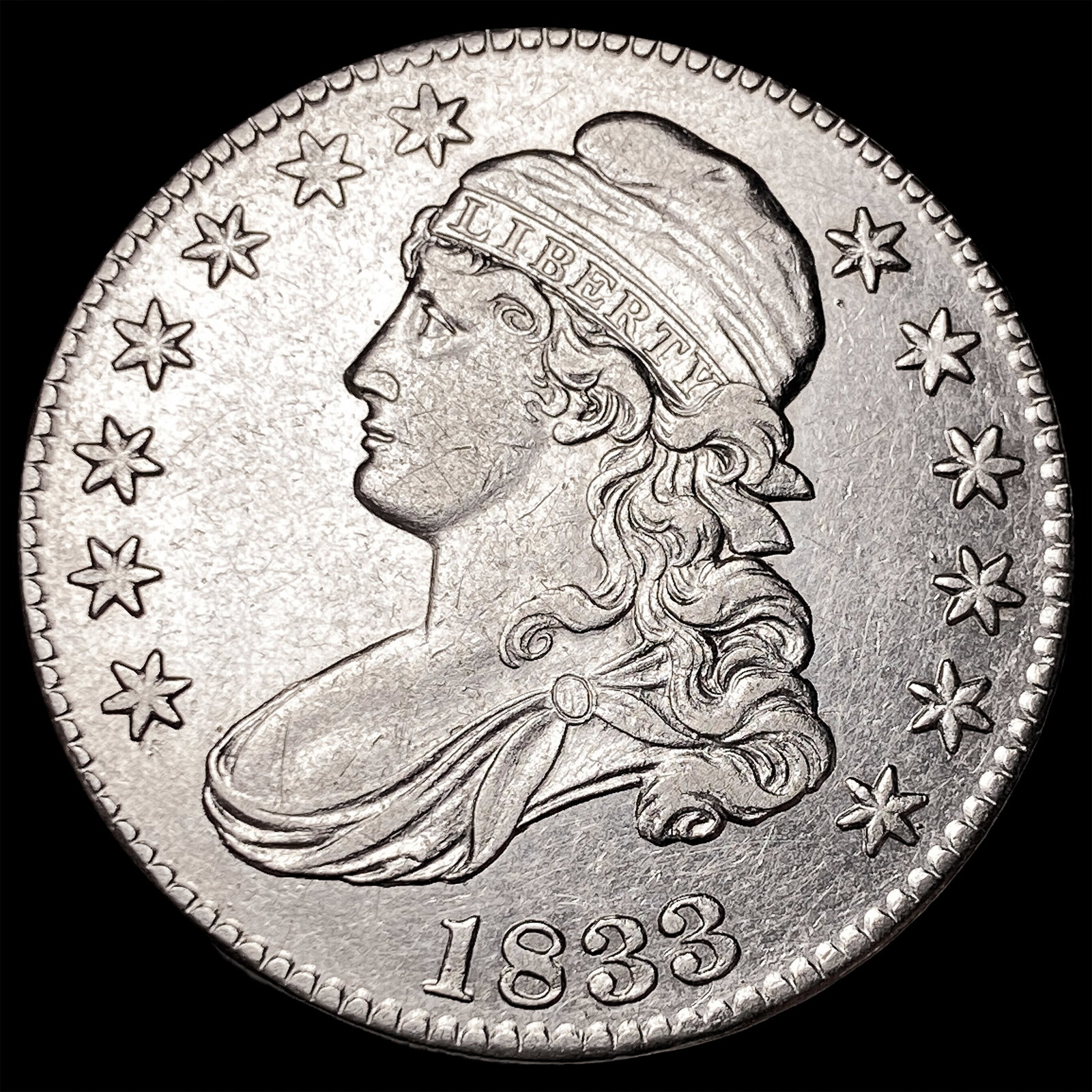 1833 Capped Bust Half Dollar CHOICE AU: 1833 Capped Bust Half Dollar CHOICE AU