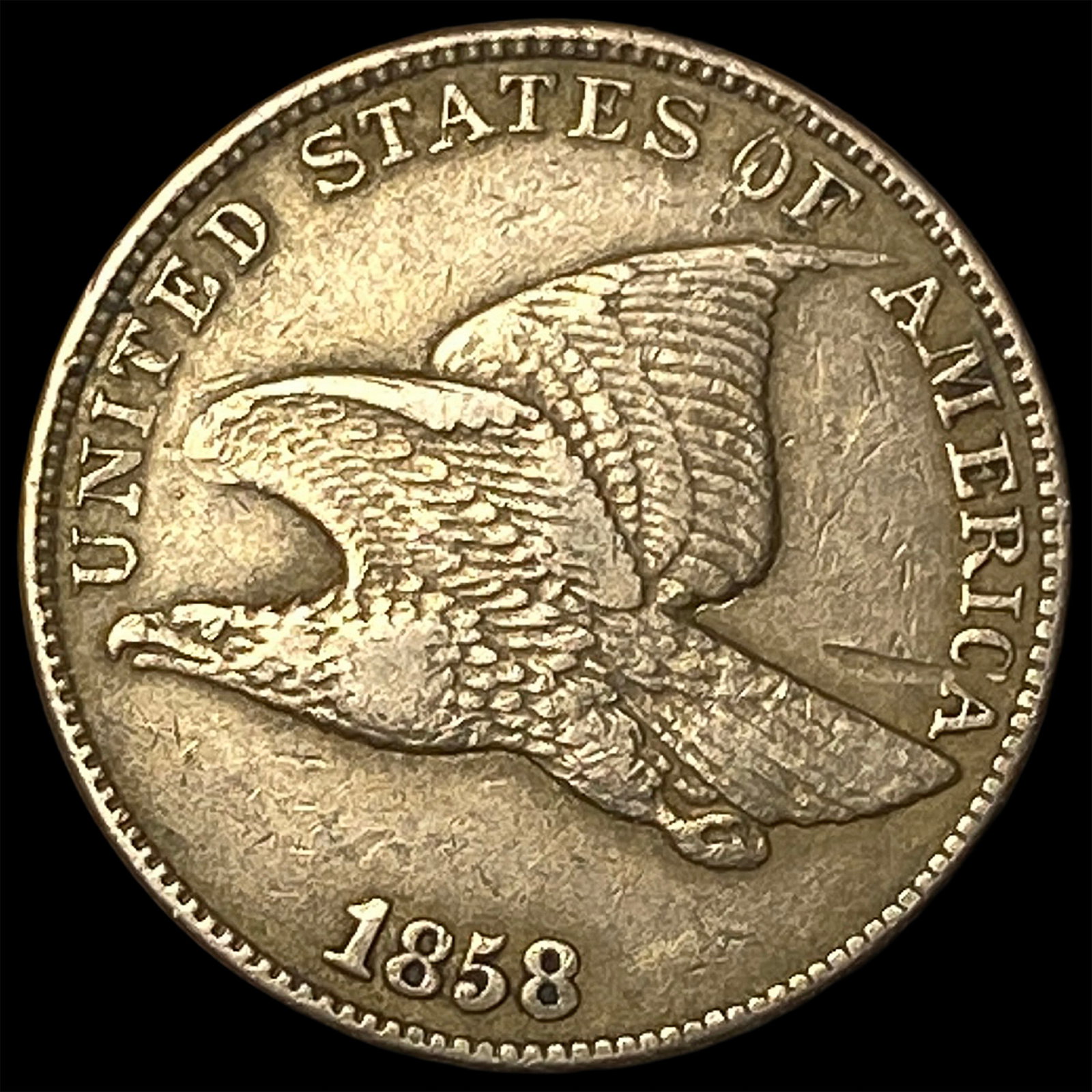 1858 Flying Eagle Cent NEARLY UNCIRCULATED: 1858 Flying Eagle Cent NEARLY UNCIRCULATED