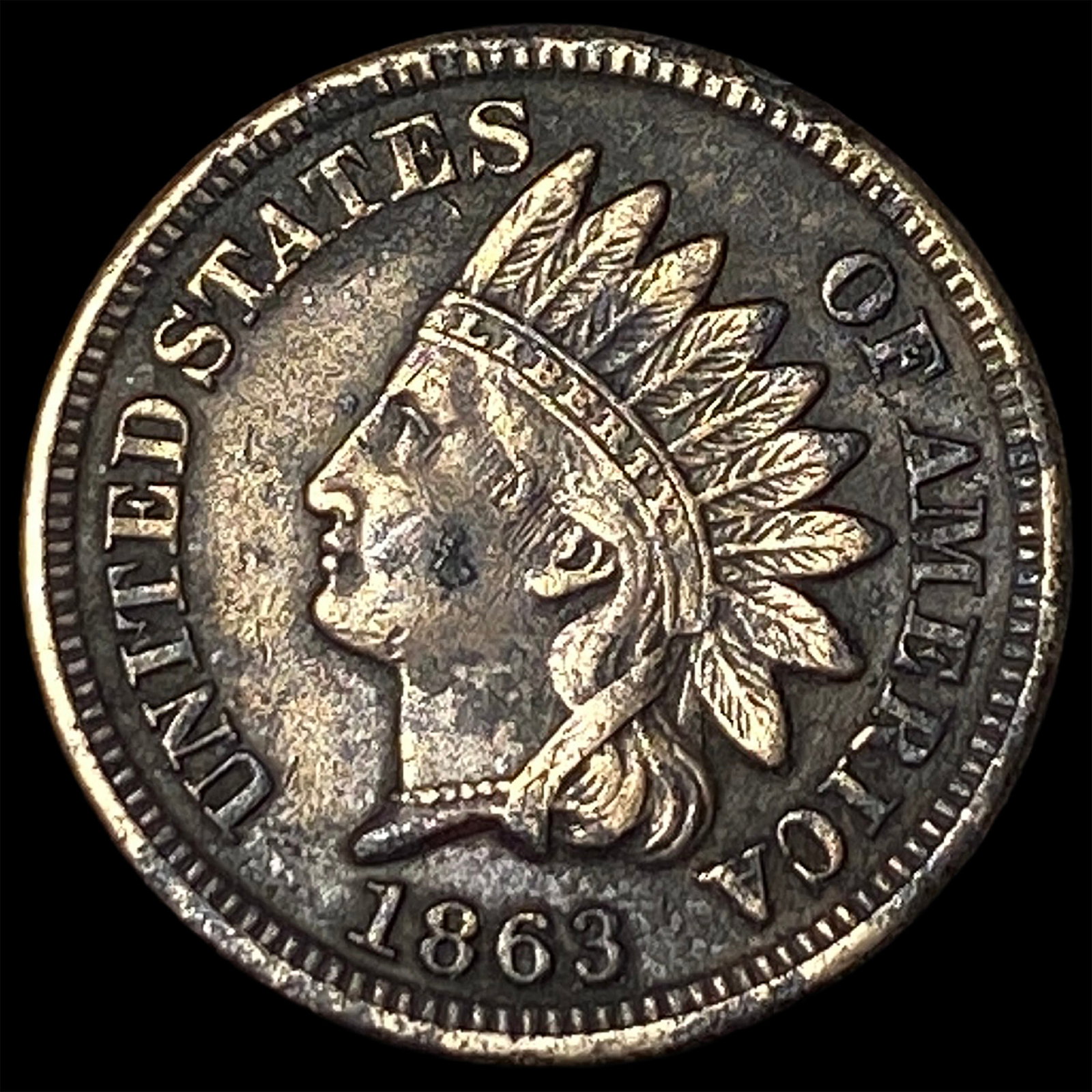 1863 Indian Head Cent NEARLY UNCIRCULATED (1 of 2)