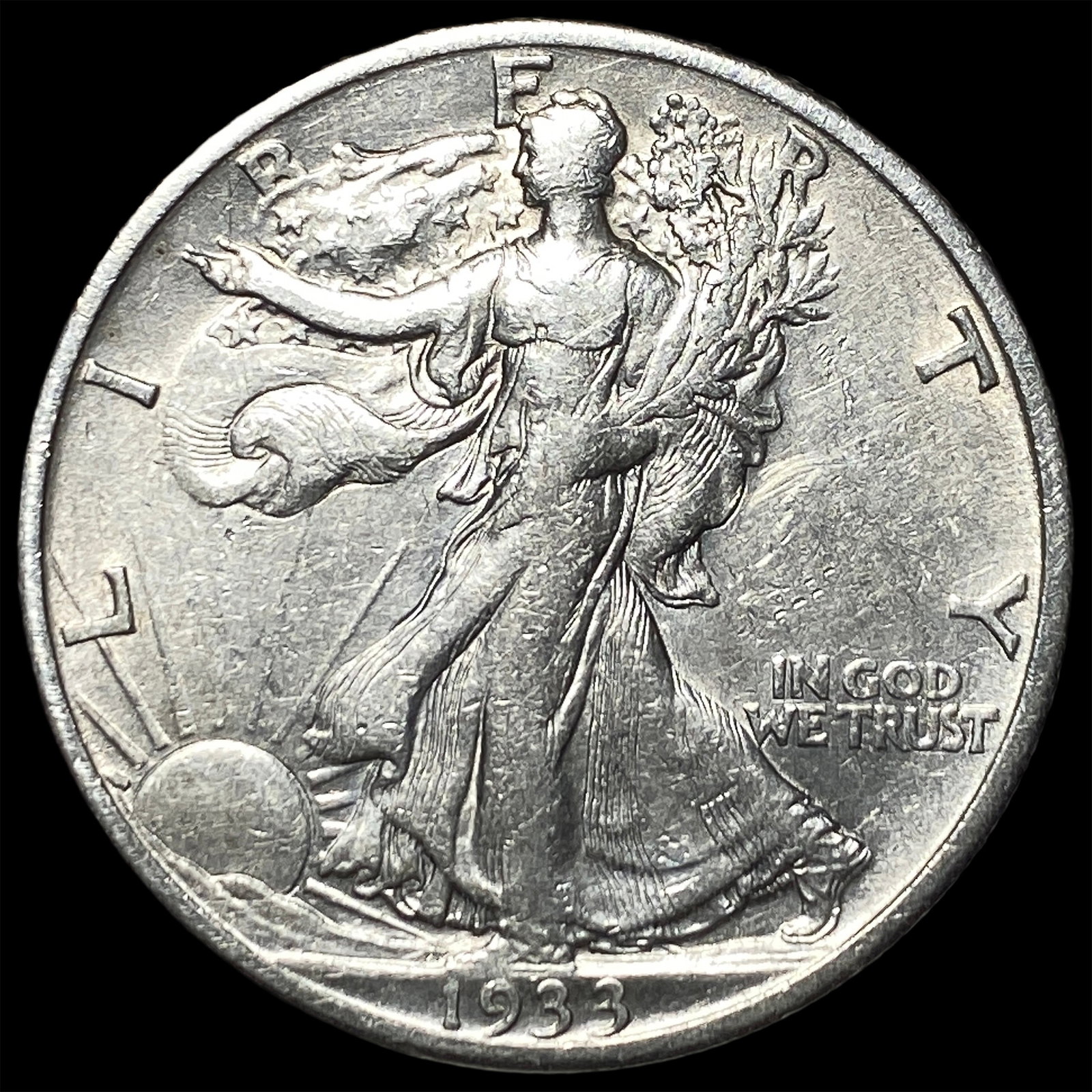 1933-S Silver Walking Liberty Half Dollar CLOSELY UNCIRCULATED (1 of 2)