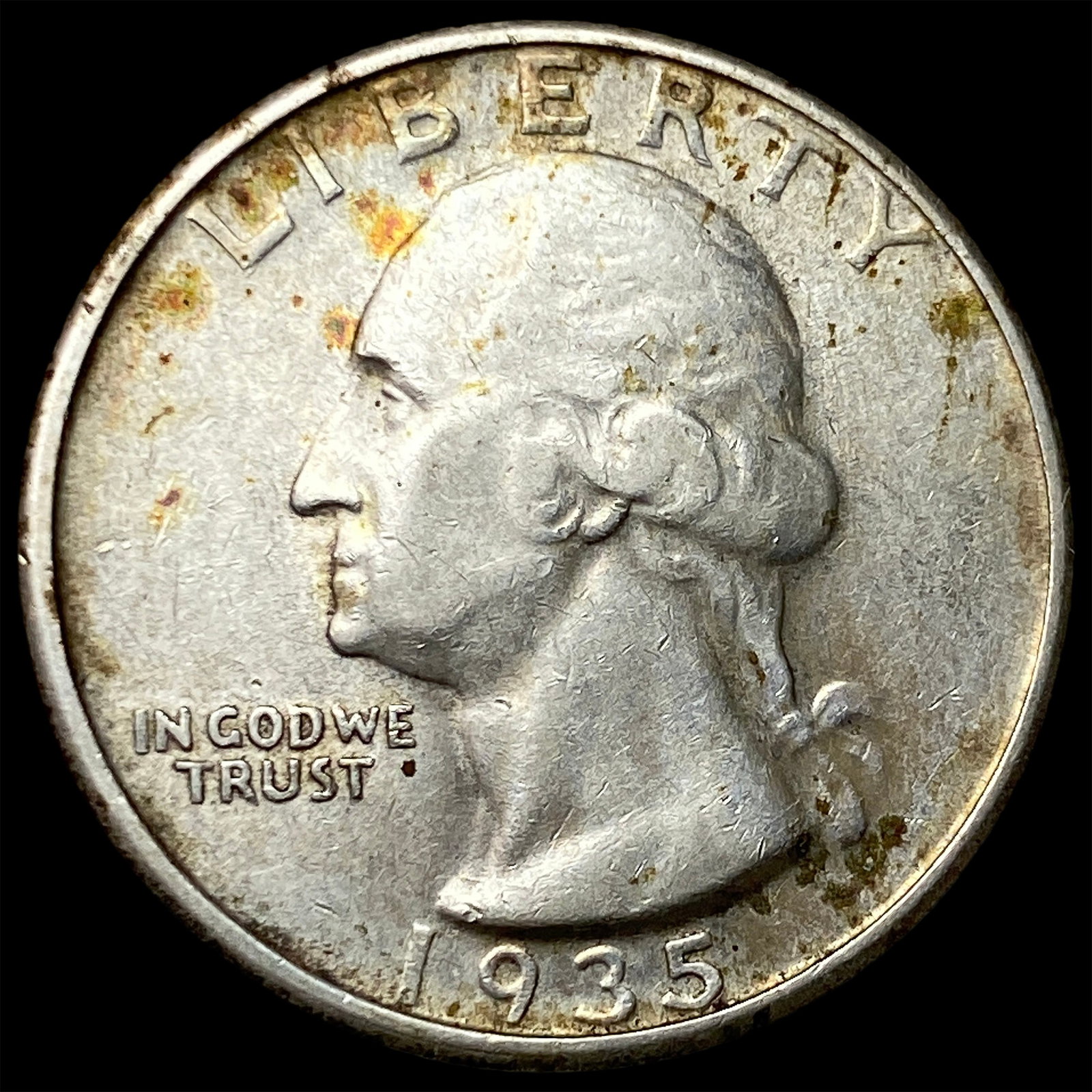 1935-D Silver Washington Quarter CLOSELY UNCIRCULATED: 1935-D Silver Washington Quarter CLOSELY UNCIRCULATED