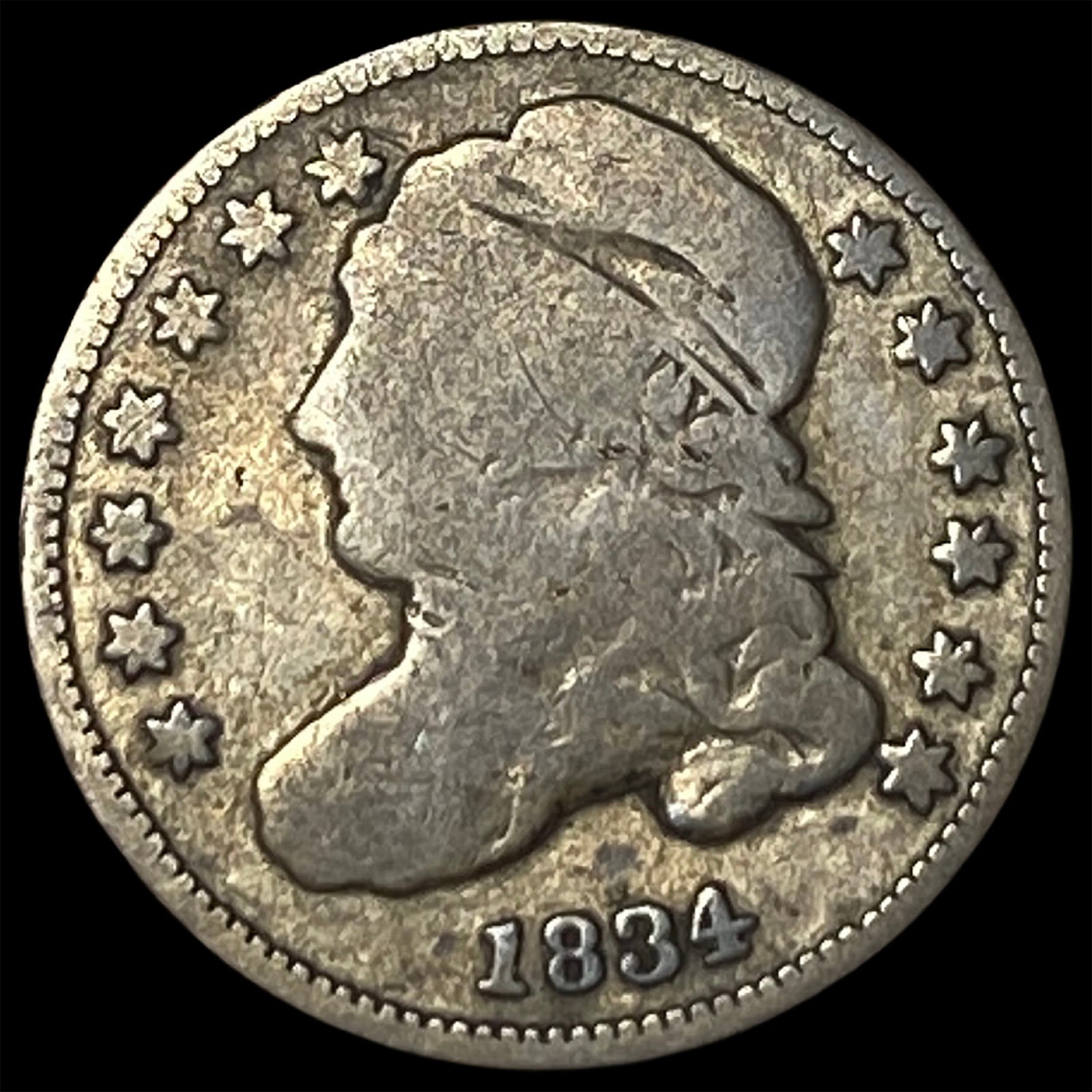 1834 Silver Capped Bust Dime LIGHTLY CIRCULATED: 1834 Silver Capped Bust Dime LIGHTLY CIRCULATED