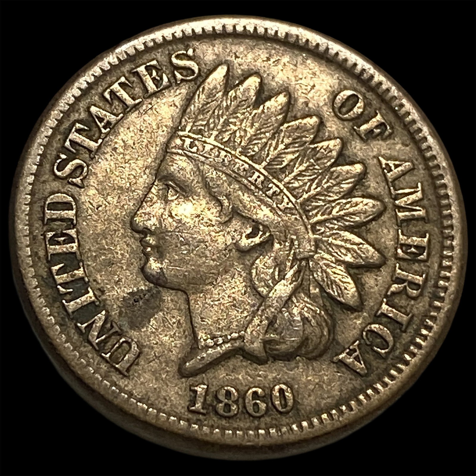 1860 Copper-Nickel Indian Head Cent NEARLY UNCIRCULATED: 1860 Copper-Nickel Indian Head Cent NEARLY UNCIRCULATED