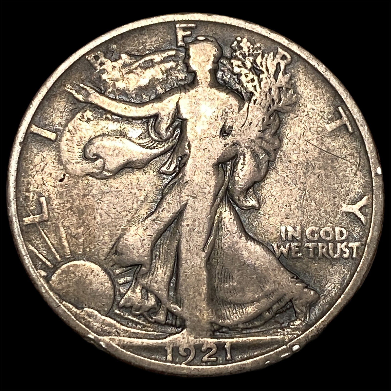 1921-D Silver Half Dollar NICELY CIRCULATED: 1921-D Silver Half Dollar NICELY CIRCULATED