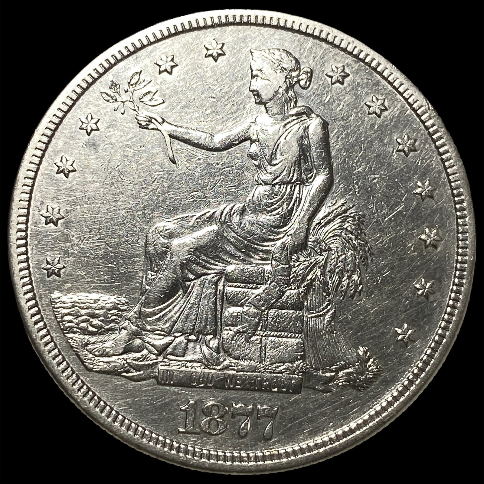 1877-S Silver Trade Dollar CLOSELY UNCIRCULATED: 1877-S Silver Trade Dollar CLOSELY UNCIRCULATED