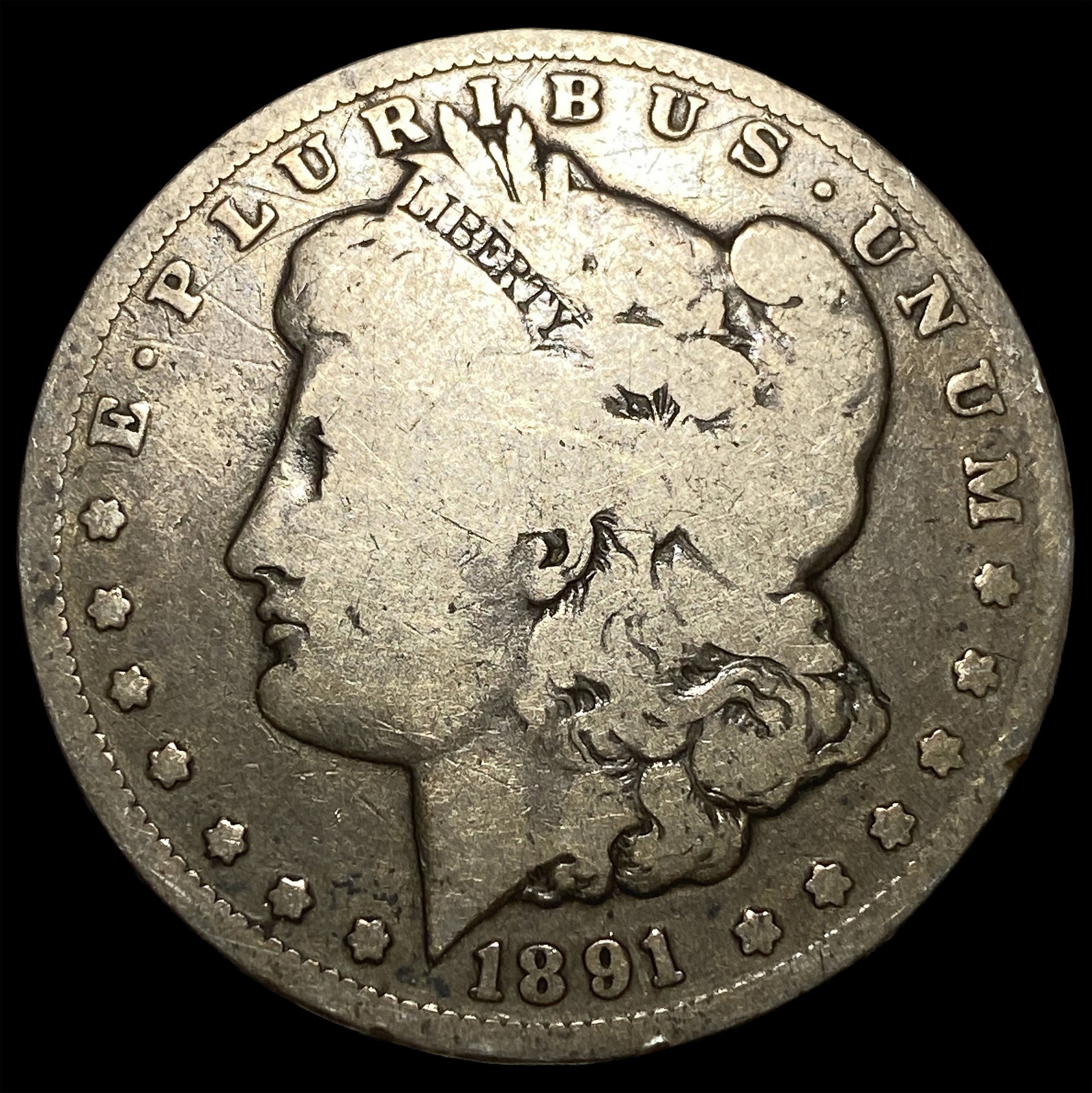 1891-CC Silver Morgan Dollar NICELY CIRCULATED: 1891-CC Silver Morgan Dollar NICELY CIRCULATED