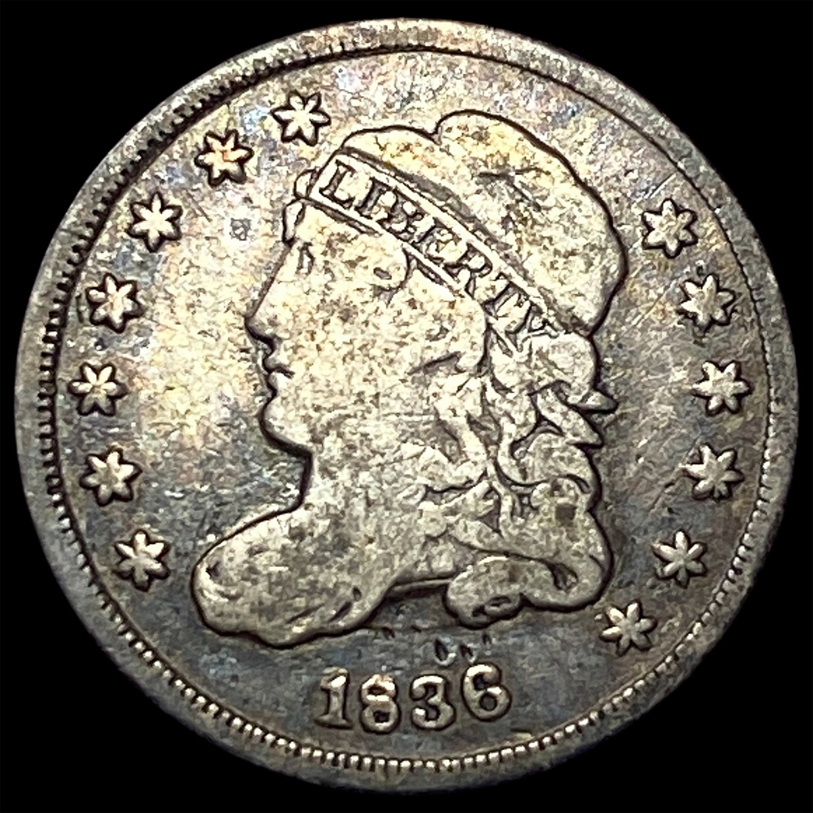 1836 Capped Bust Half Dime ABOUT UNCIRCULATED: 1836 Capped Bust Half Dime ABOUT UNCIRCULATED