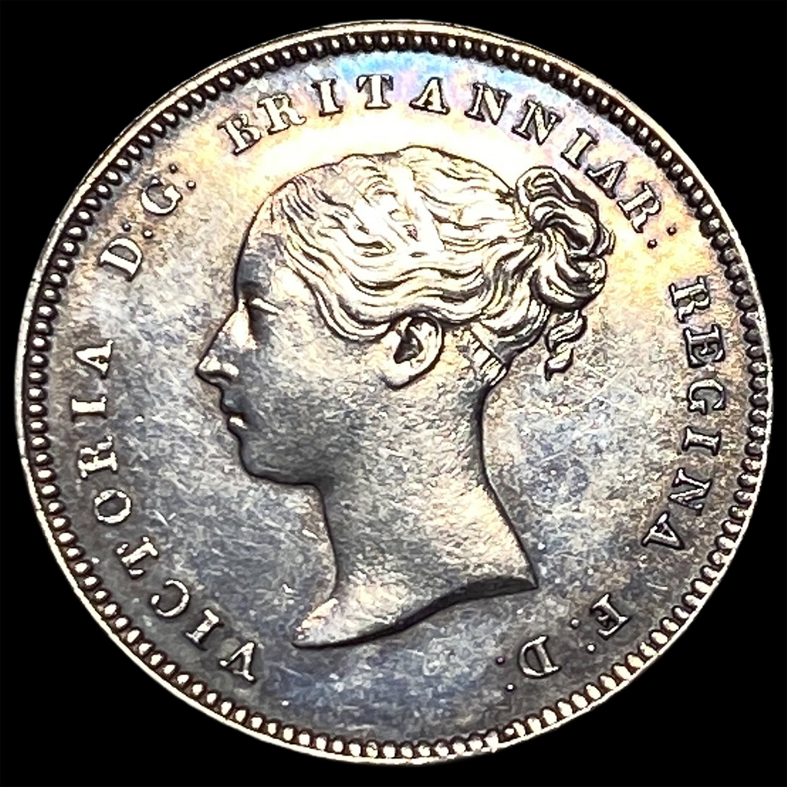 1843 Silver Fourpence (Groat) UNCIRCULATED (1 of 2)