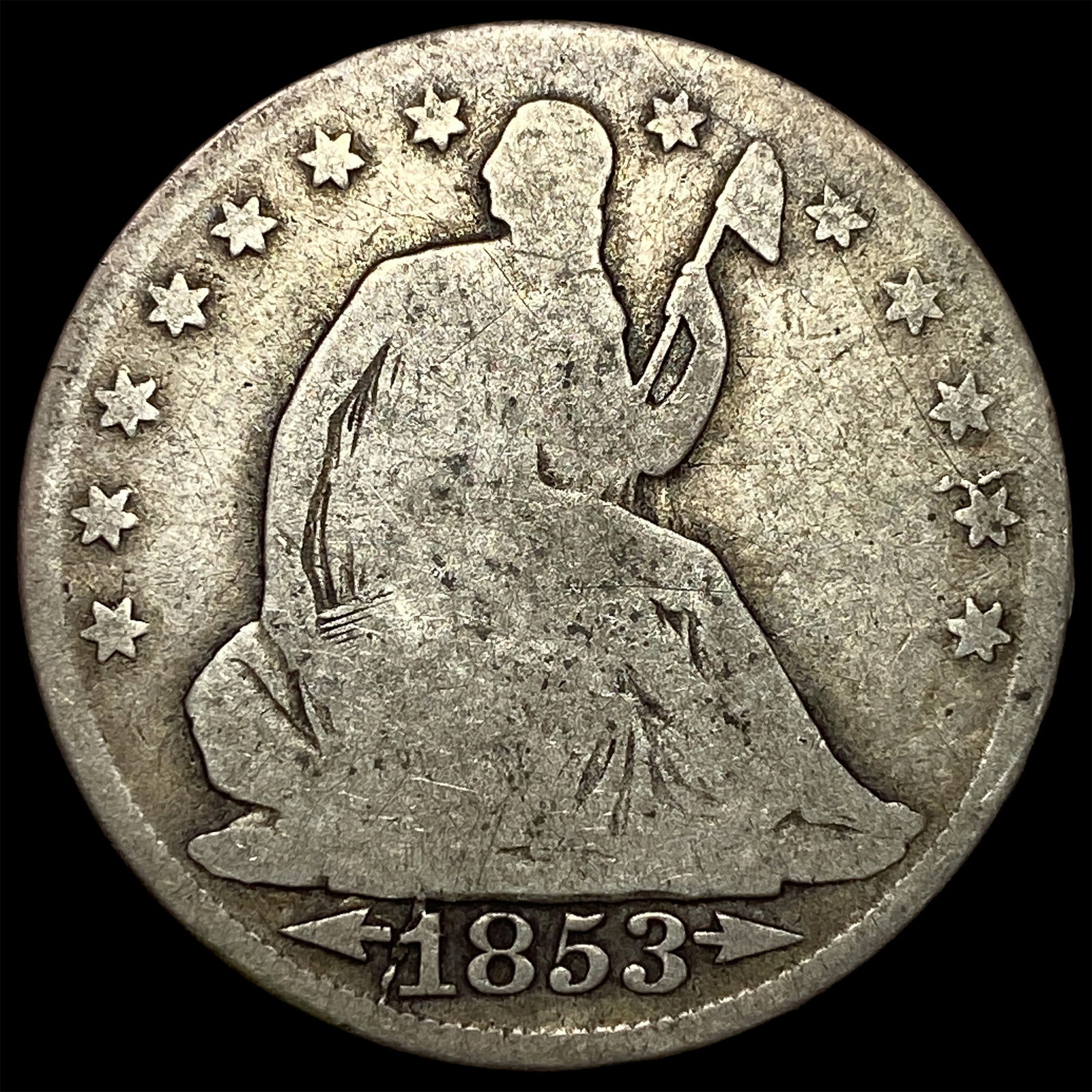 1853-O Silver Seated Liberty Half Dollar NICELY CIRCULATED: 1853-O Silver Seated Liberty Half Dollar NICELY CIRCULATED