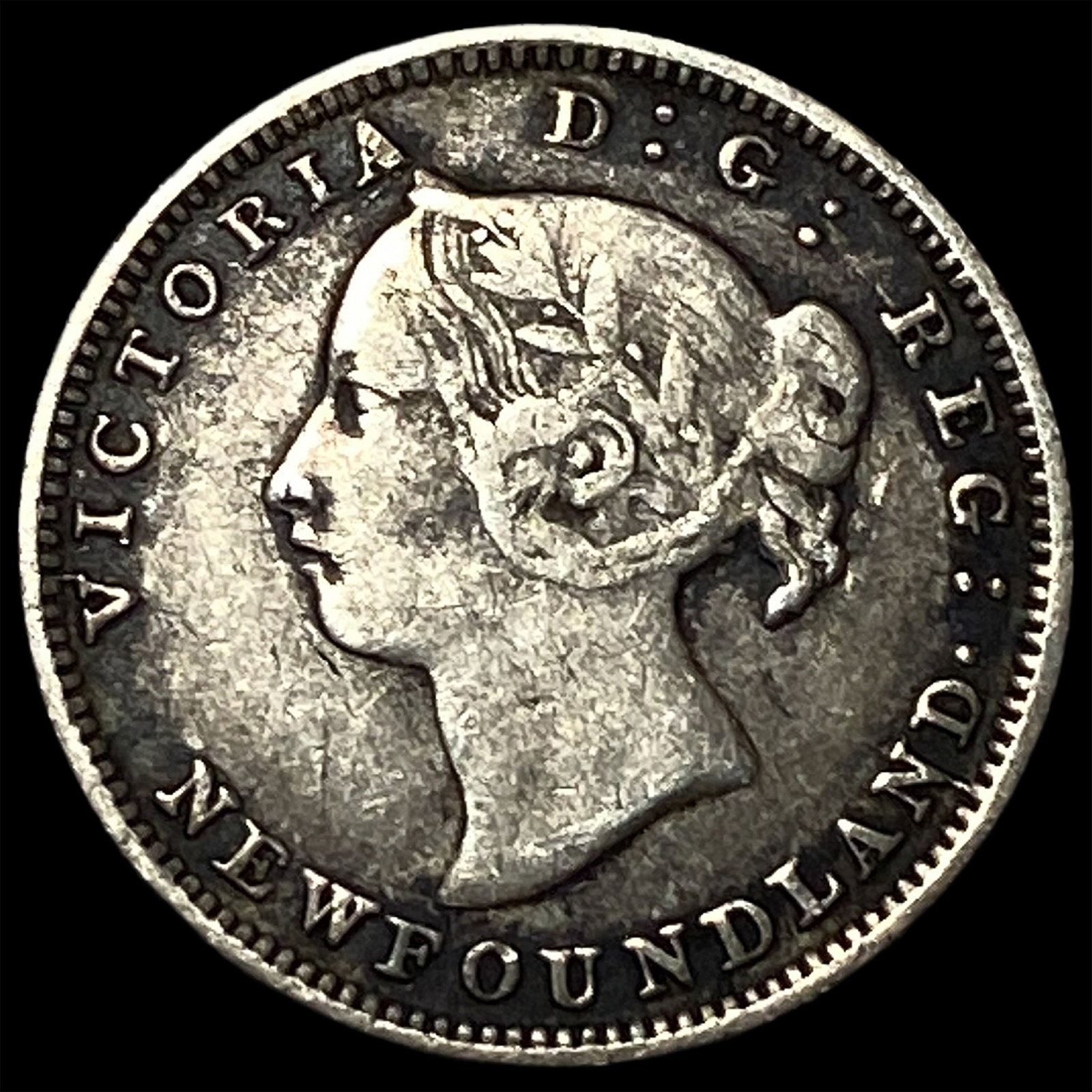 1890 Newfoundland Silver 5 Cents LIGHTLY CIRCULATED (1 of 2)
