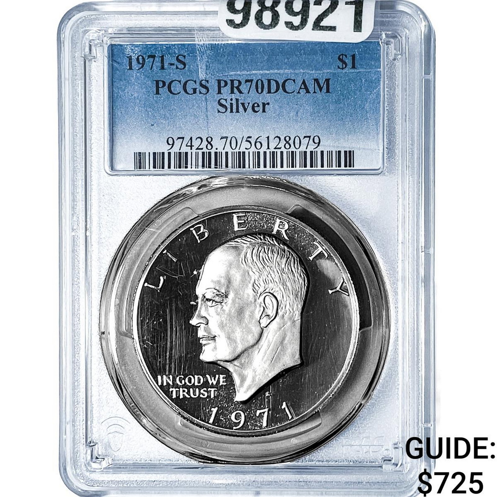 1971-S Eisenhower Dollar PCGS PR70 DCAM Silver: 1971-S Eisenhower Dollar PCGS PR70 DCAM Silver