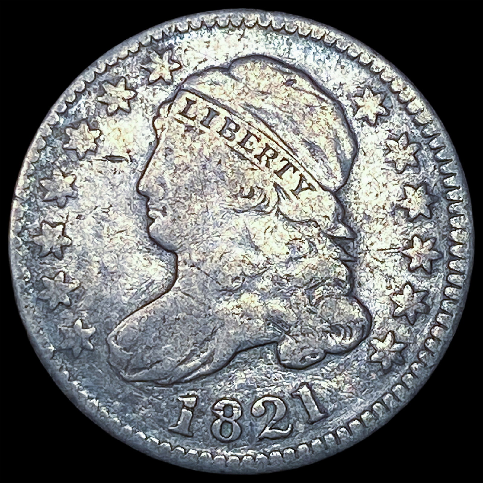 1821 Capped Bust Dime LIGHTLY CIRCULATED