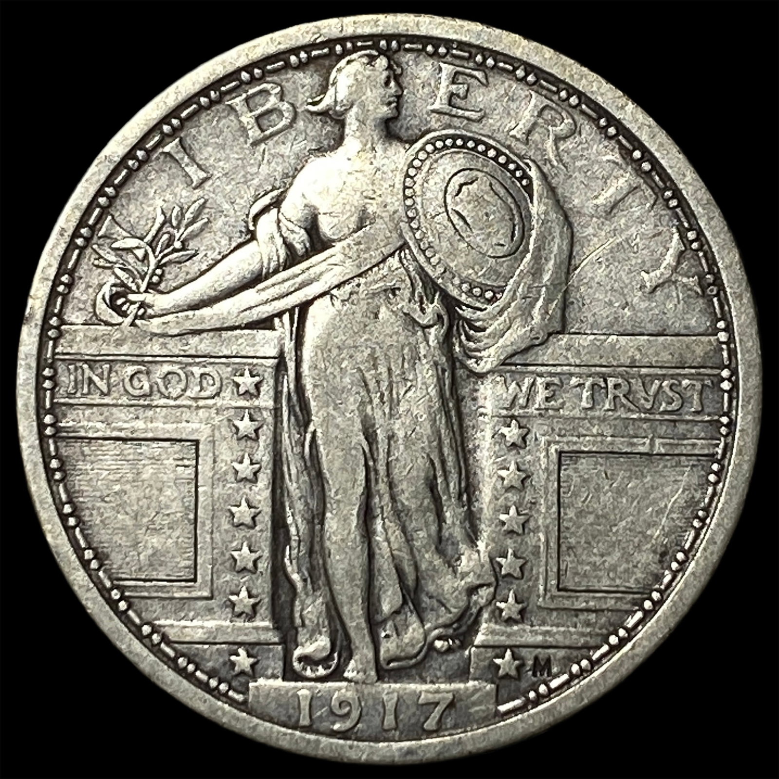 1917 Type 1 Standing Liberty Quarter LIGHTLY CIRCULATED: 1917 Type 1 Standing Liberty Quarter LIGHTLY CIRCULATED