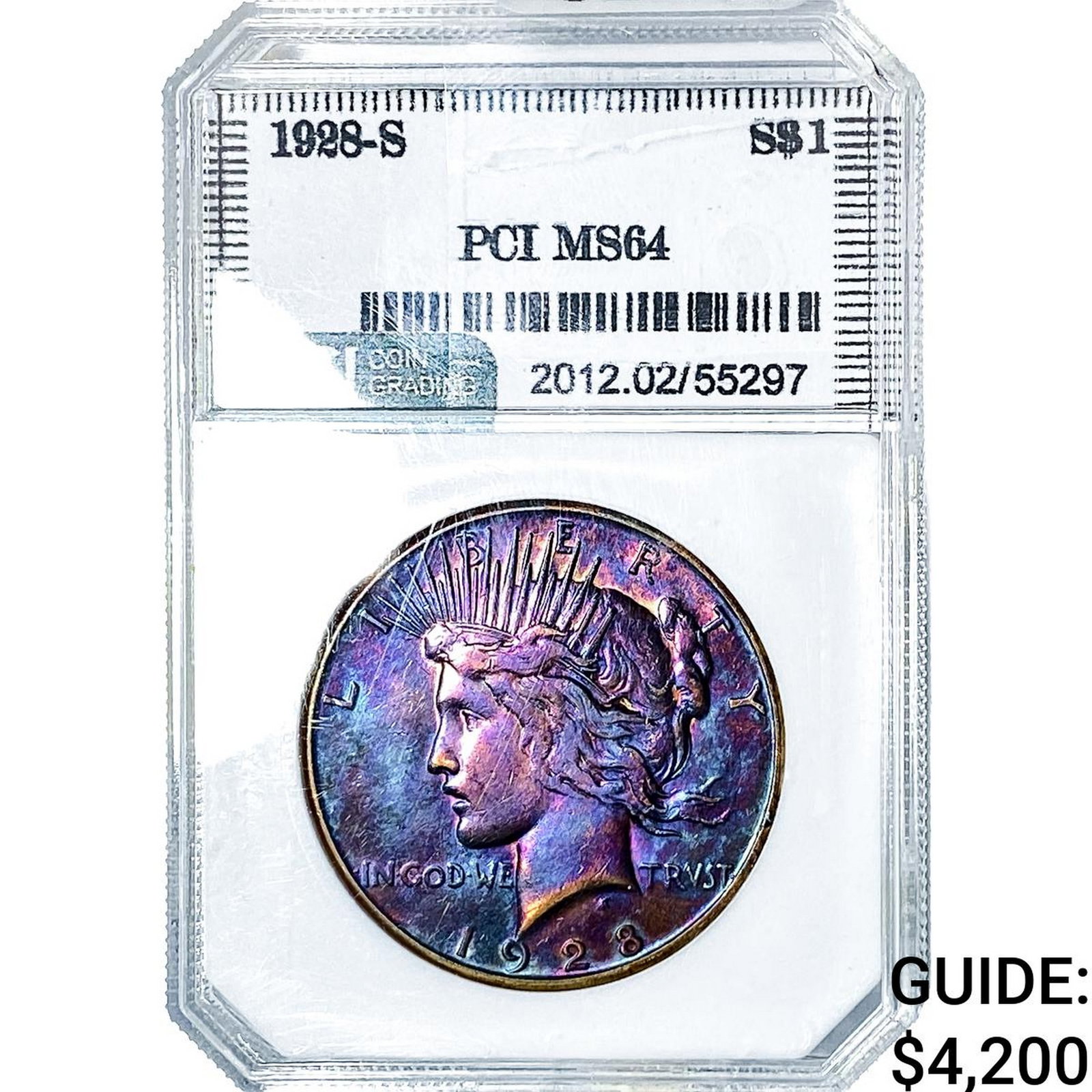 1928-S Silver Peace Dollar PCI MS64: 1928-S Silver Peace Dollar PCI MS64