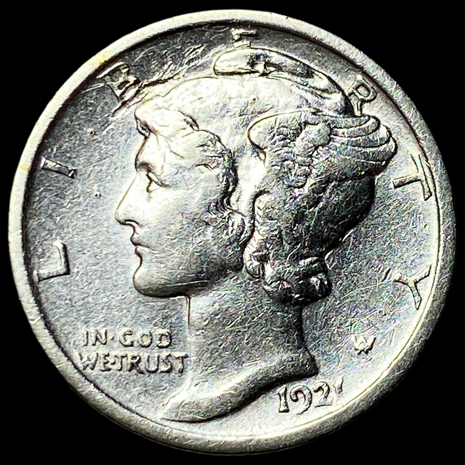 1921 Silver Mercury Dime CLOSELY UNCIRCULATED: 1921 Silver Mercury Dime CLOSELY UNCIRCULATED
