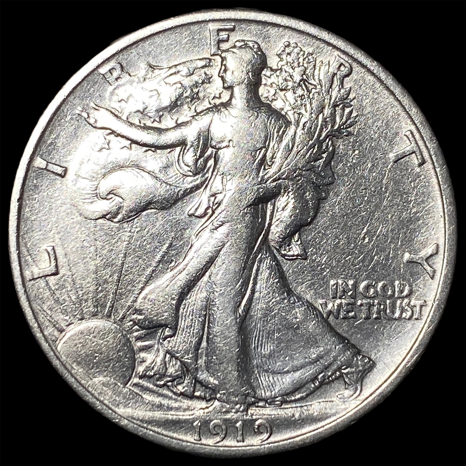 1919 Walking Liberty Half Dollar NEARLY UNCIRCULATED: 1919 Walking Liberty Half Dollar NEARLY UNCIRCULATED