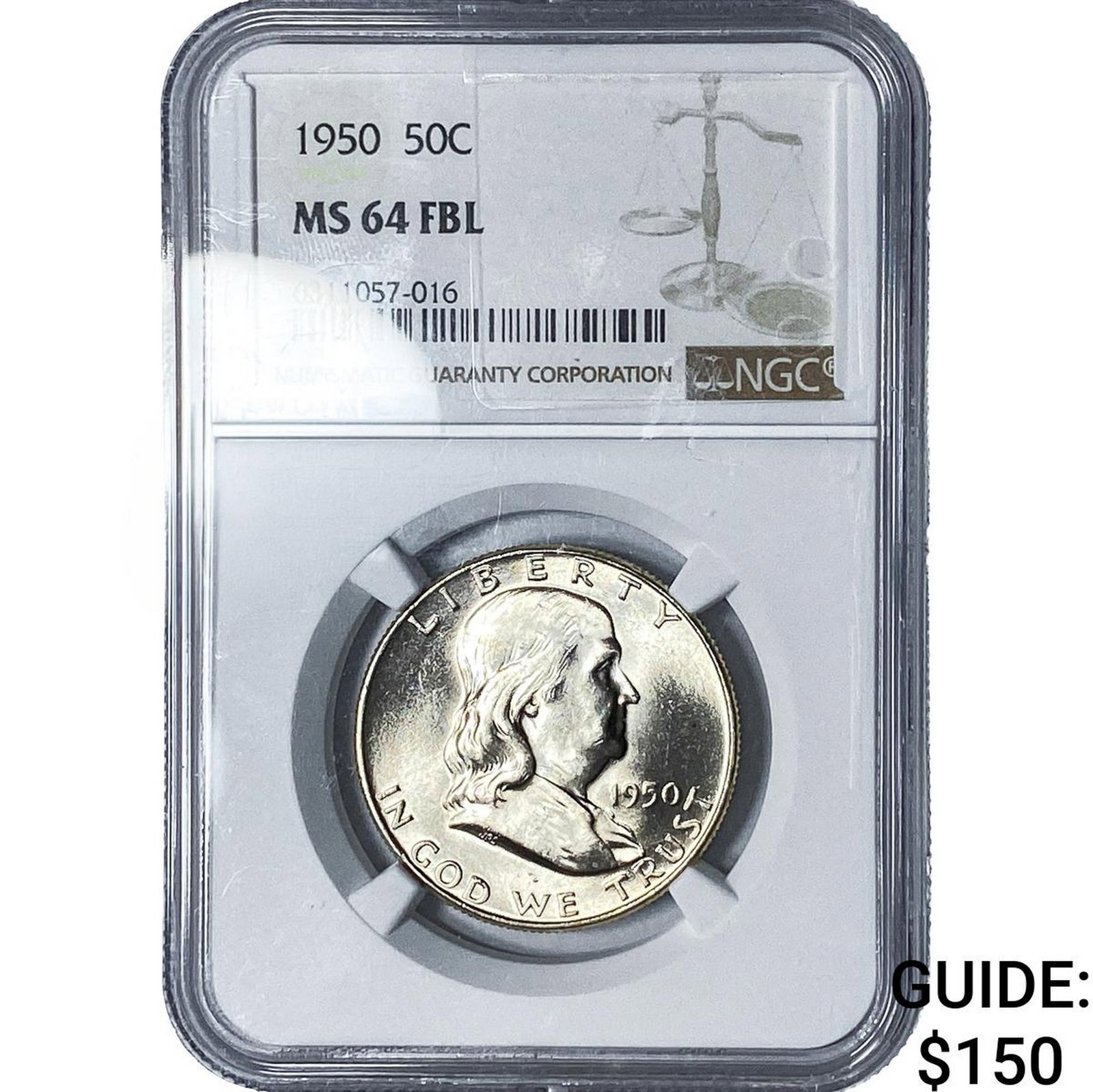 1950 Franklin Half Dollar NGC MS64 FBL: 1950 Franklin Half Dollar NGC MS64 FBL