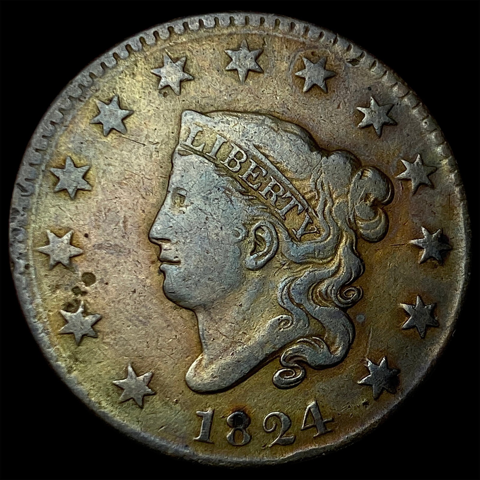1824 Coronet Head Large Cent LIGHTLY CIRCULATED (1 of 2)