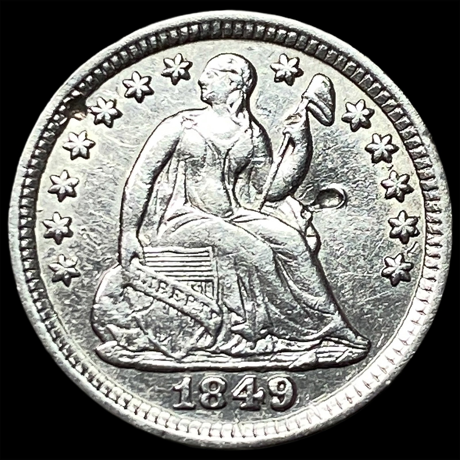 1849 Seated Liberty Half Dime HIGH GRADE: 1849 Seated Liberty Half Dime HIGH GRADE